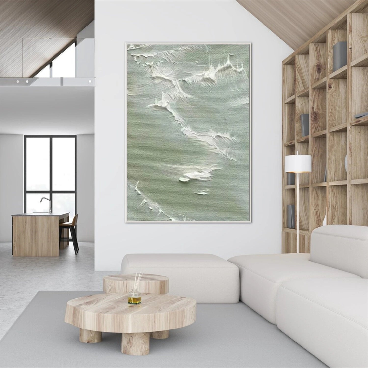 Ocean And Sky Abstract Textured Canvas Art #OS 326