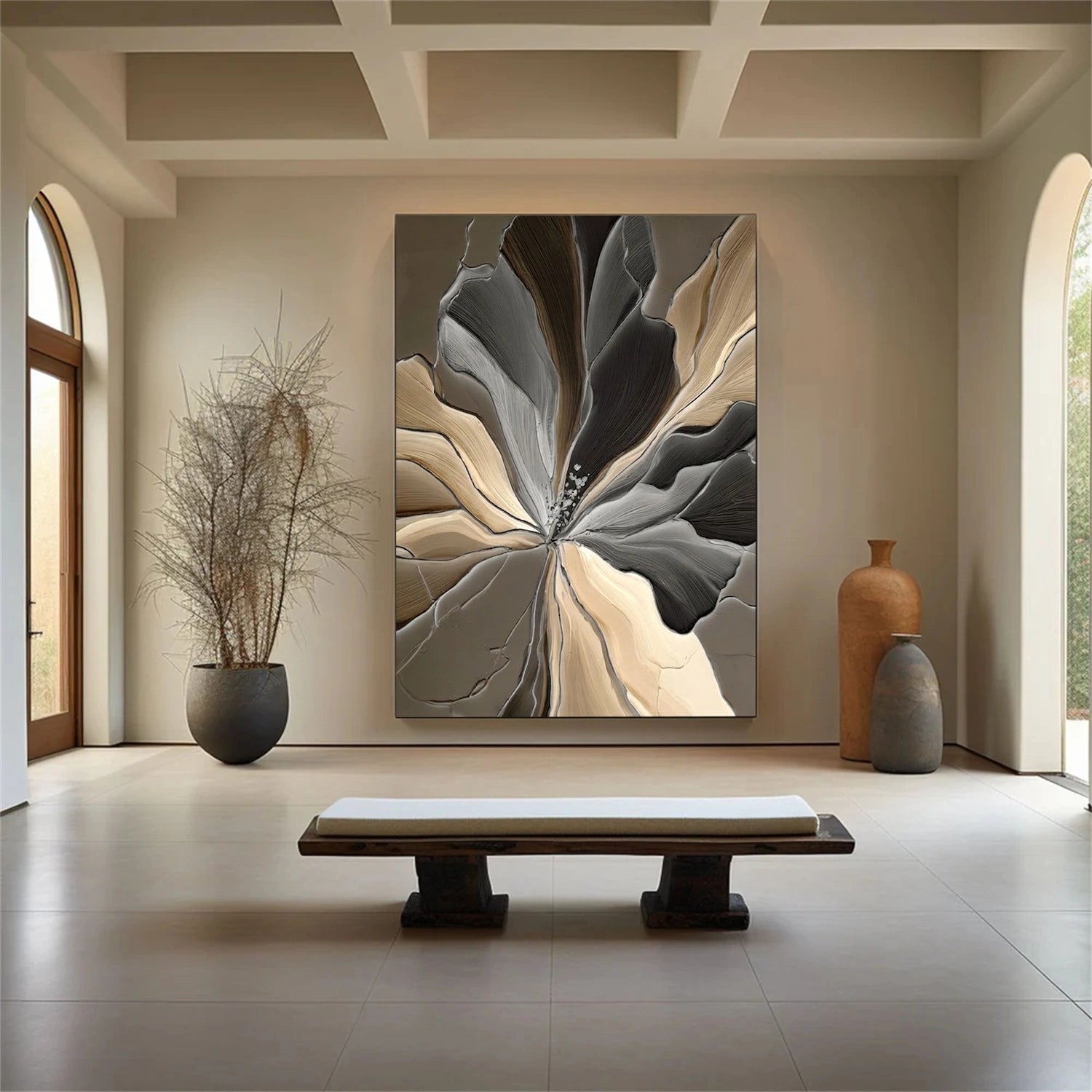 Flower & Tree Abstract Textured Canvas # FT 375