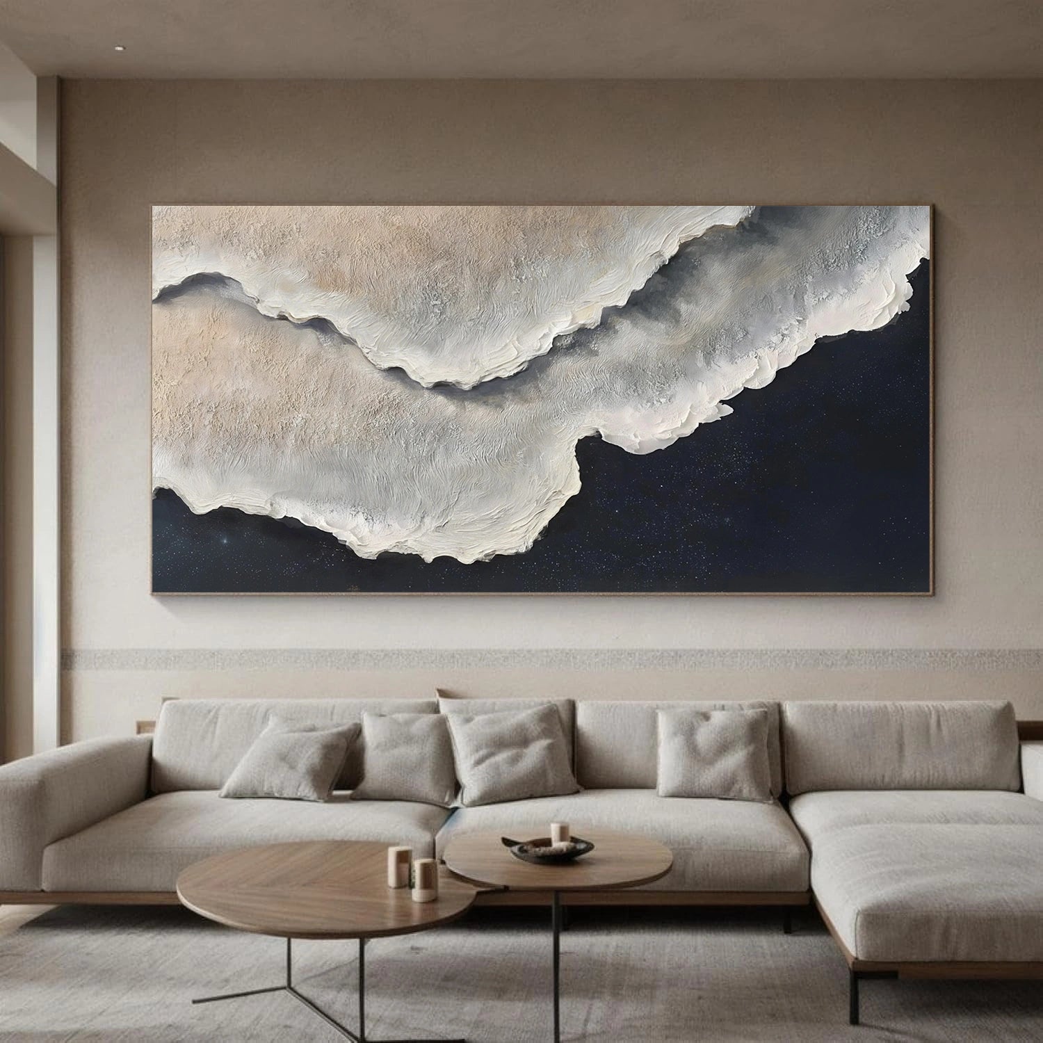 Ocean And Sky Abstract Texture Canvas Art #OS386
