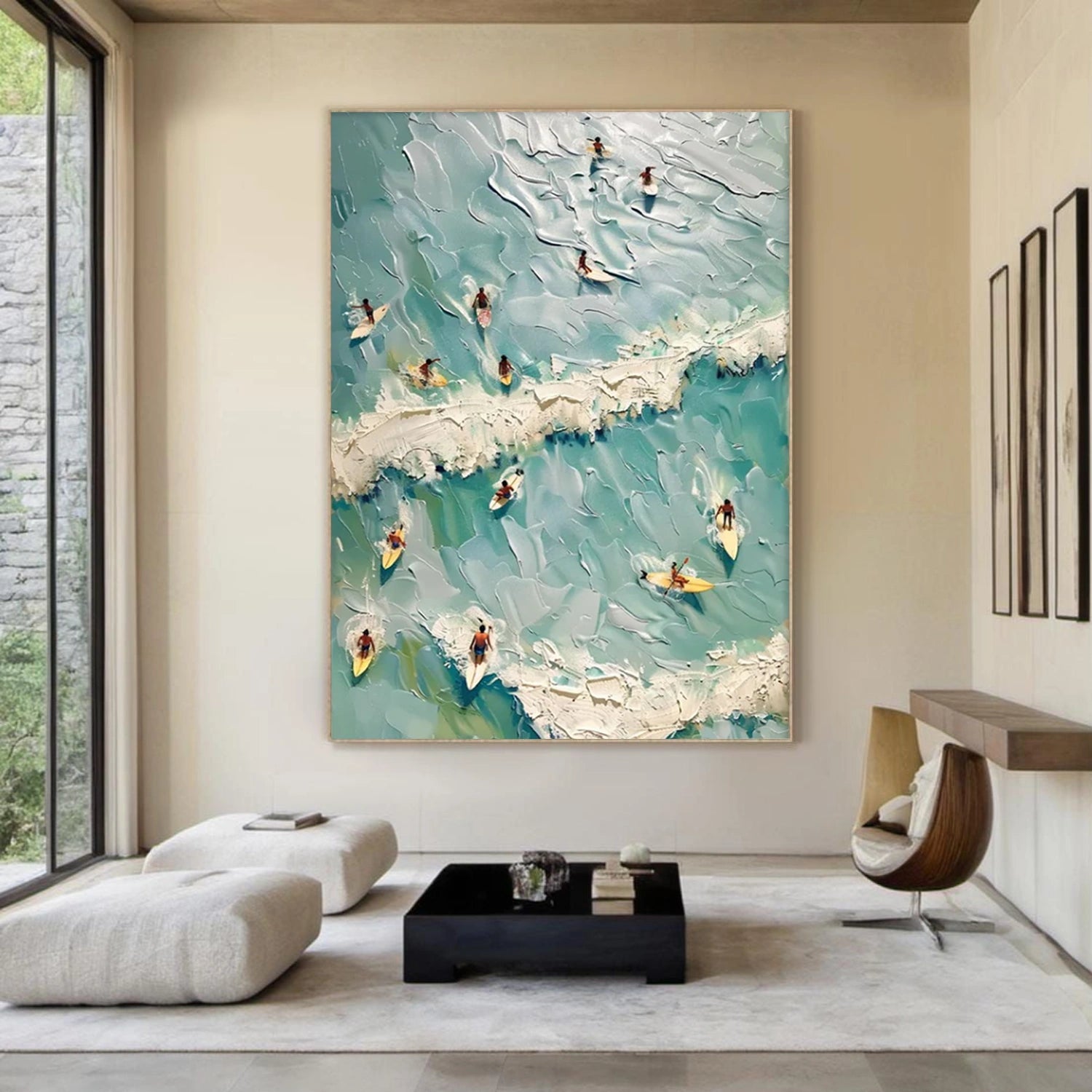 Swimming Sport Art Texture Painting Canvas # SA082