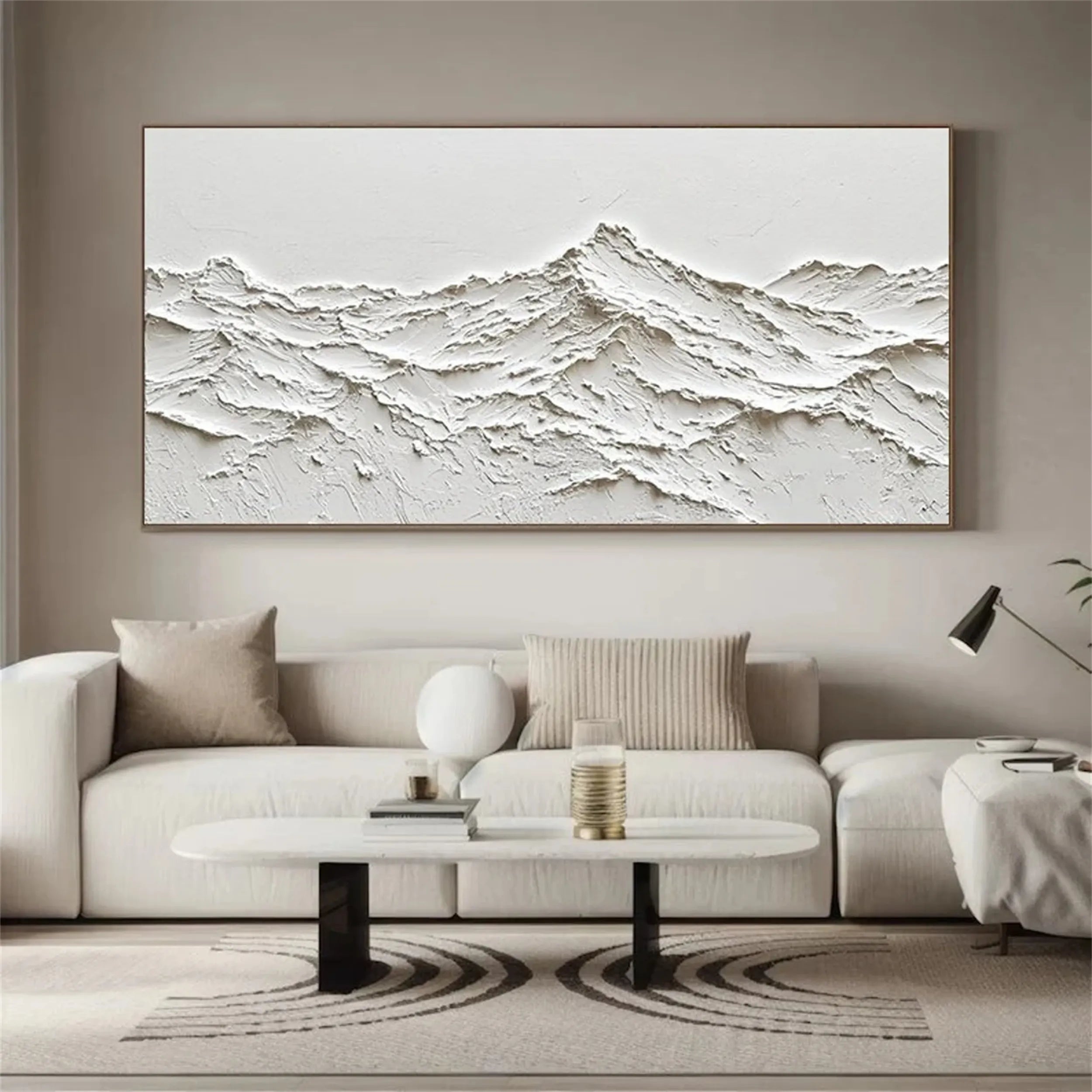 White Minimalist Textured Painting Canvas #MM250