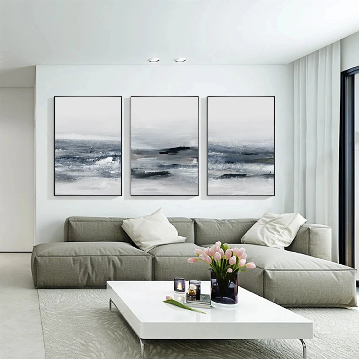 Abstract Textured Wall Art Set of 3#AB 591