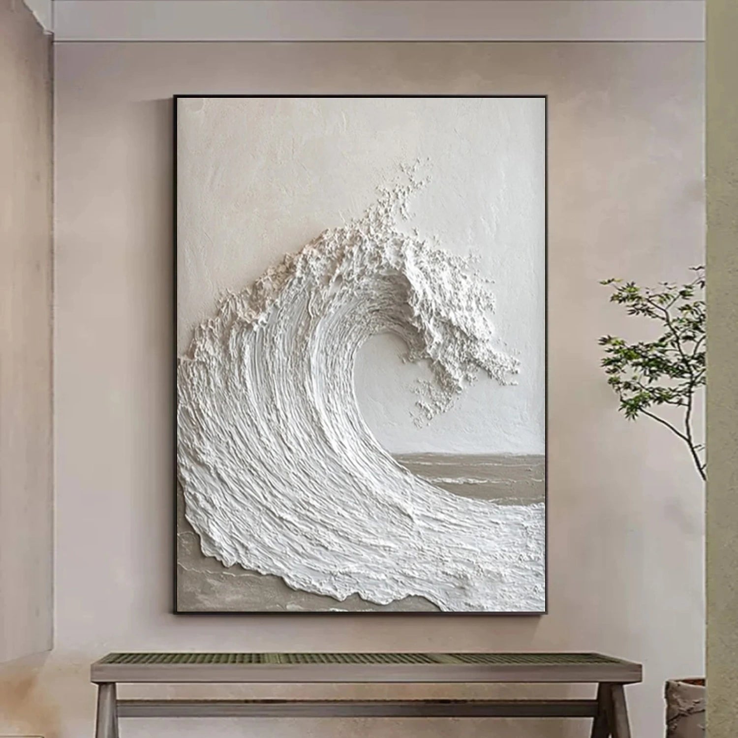 Ocean And Sky Abstract Textured Canvas Art #OS335