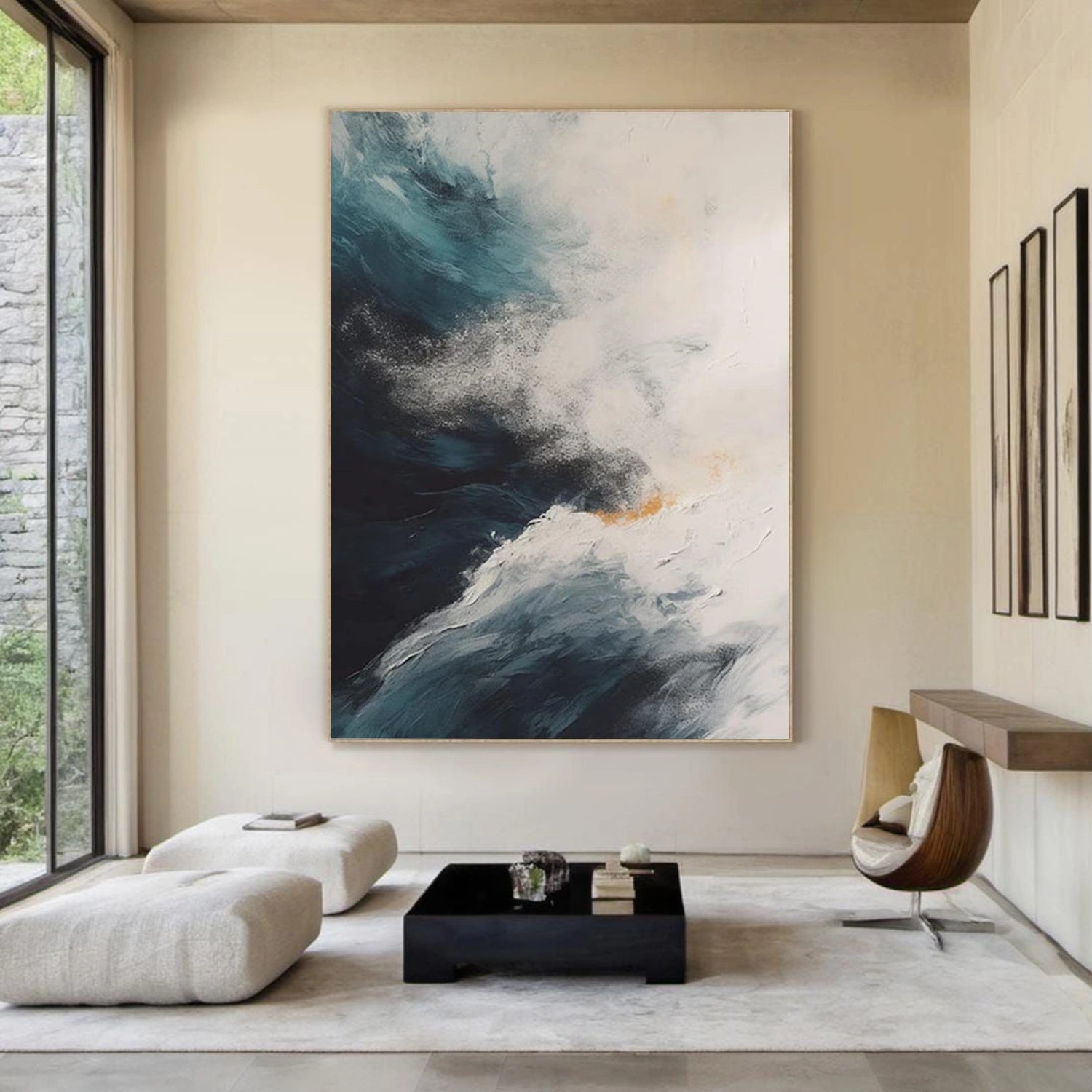 Ocean And Sky Abstract Texture Canvas Art #OS395