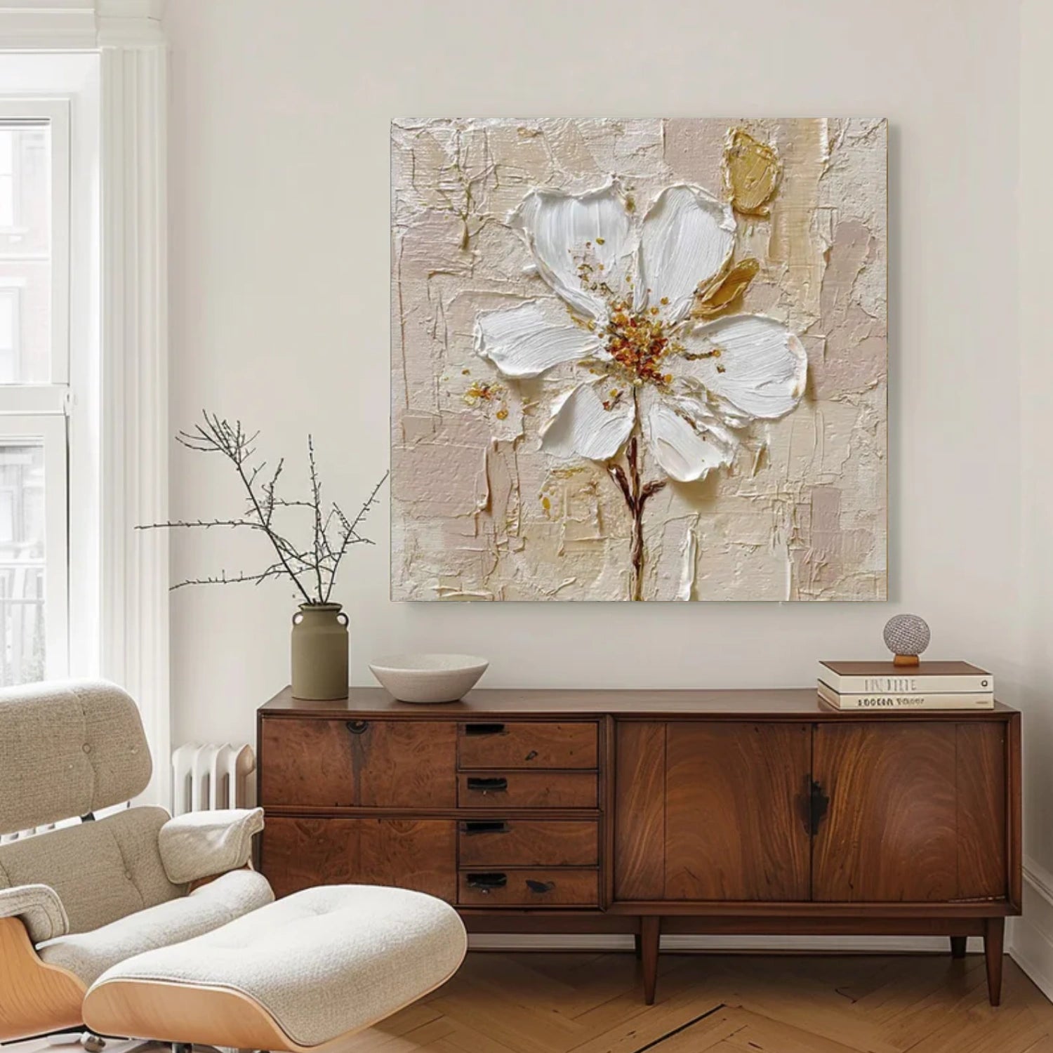 Flower & Tree Abstract Texture Canvas Art #FT 273