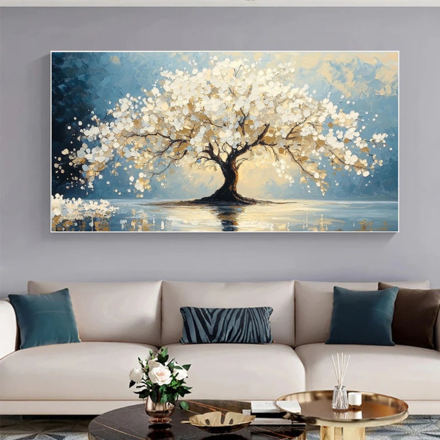 Flower & Tree Abstract Textured Canvas # FT 356