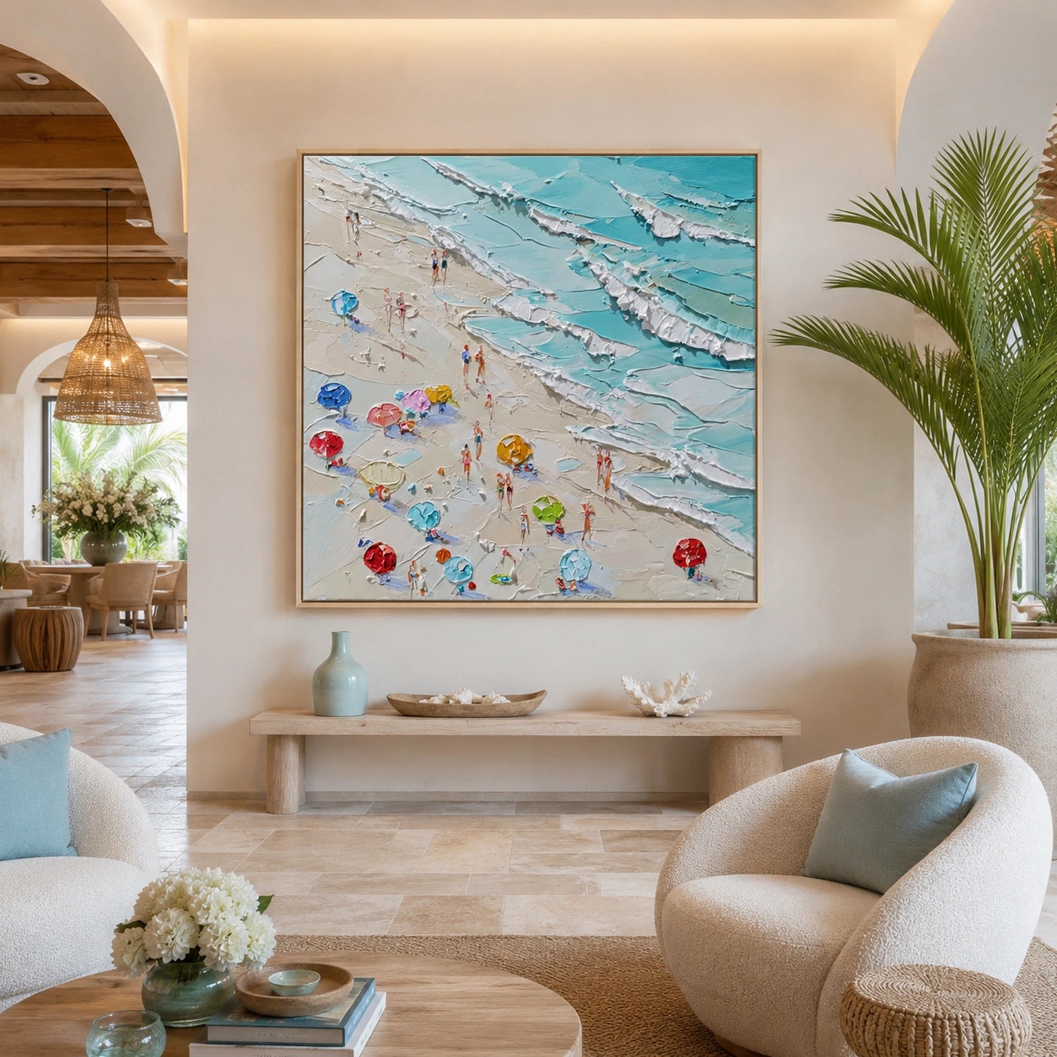 Ocean And Sky Abstract Texture Canvas Art #OS426