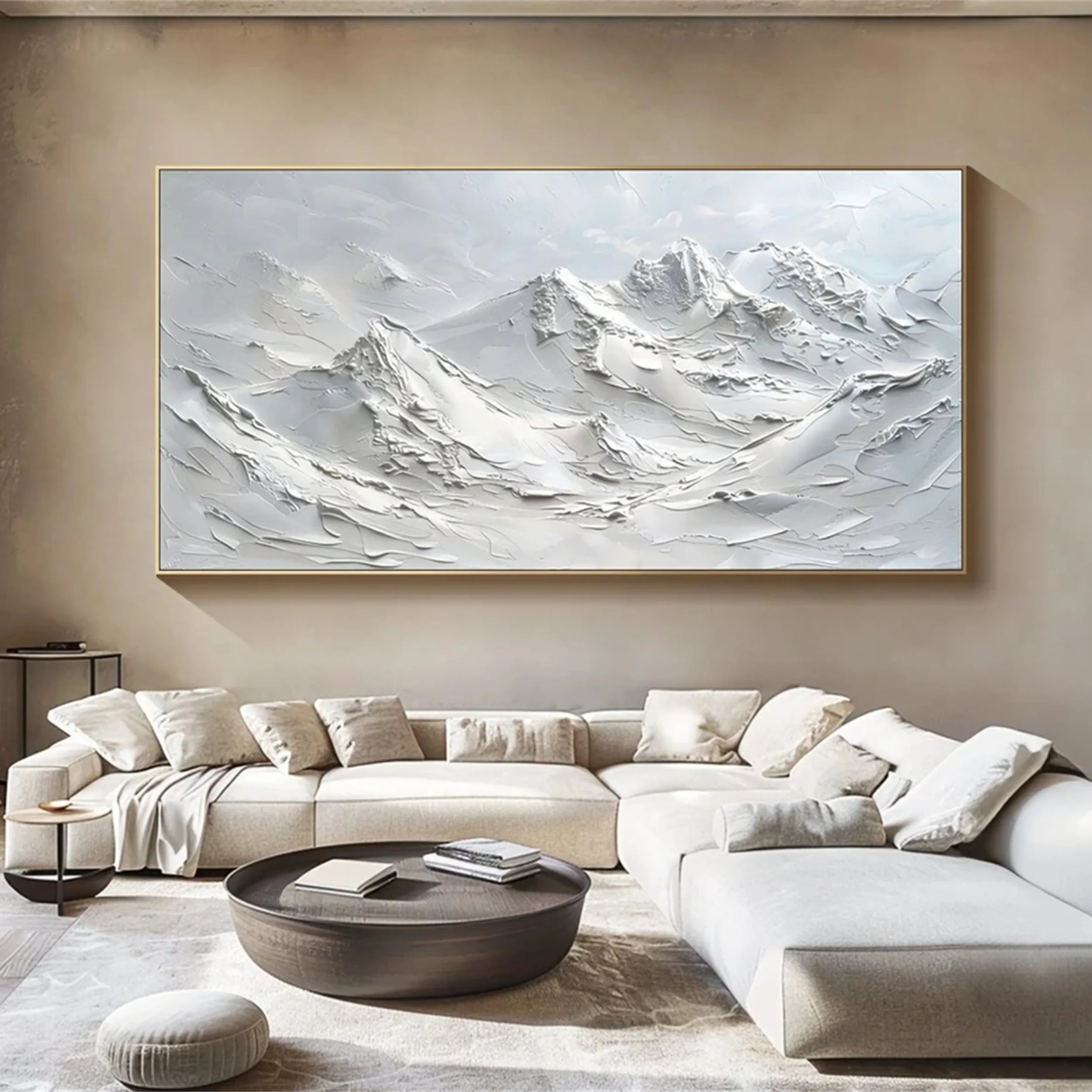 White Minimalist Textured Painting Canvas #MM240