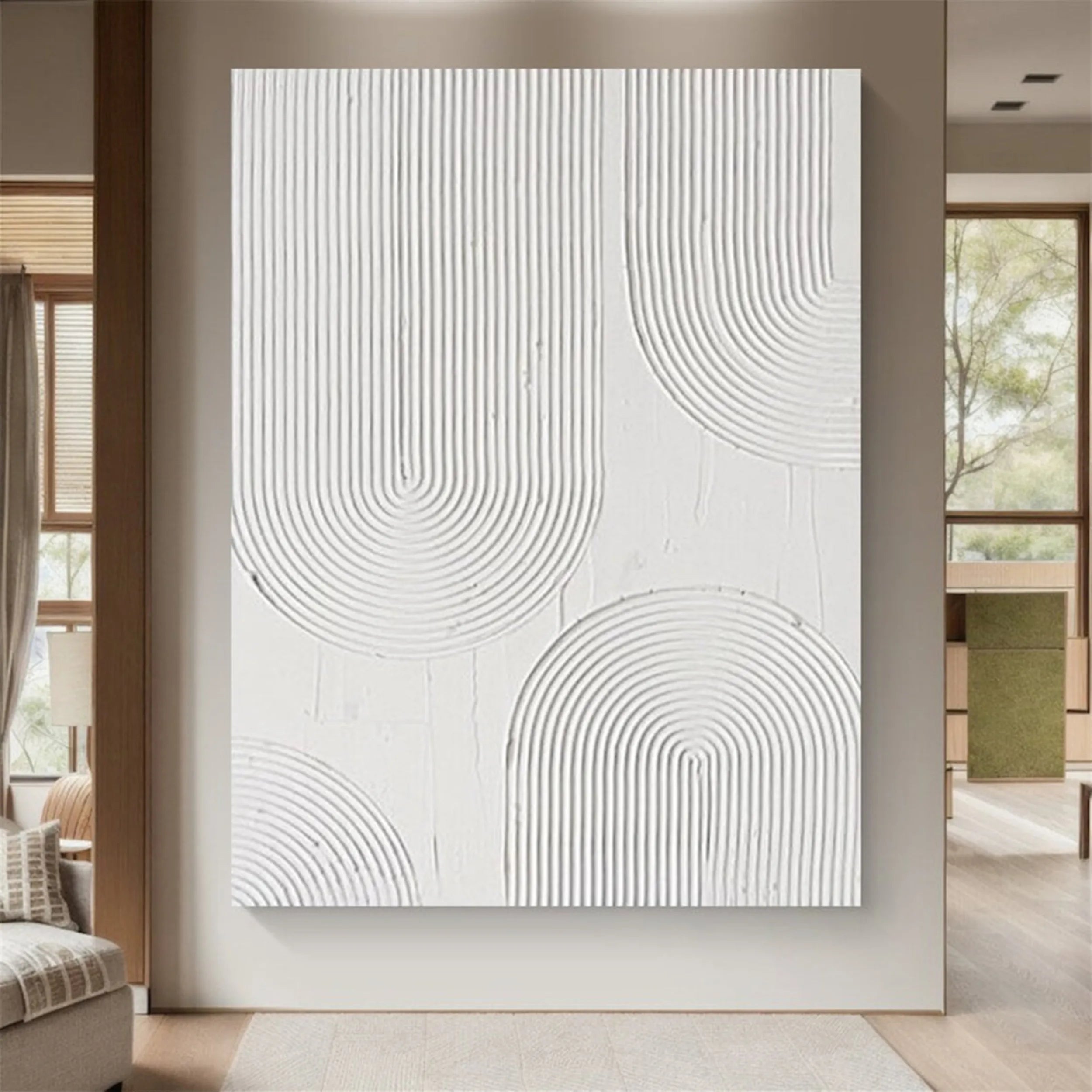 White Minimalist Textured Painting Canvas #MM203