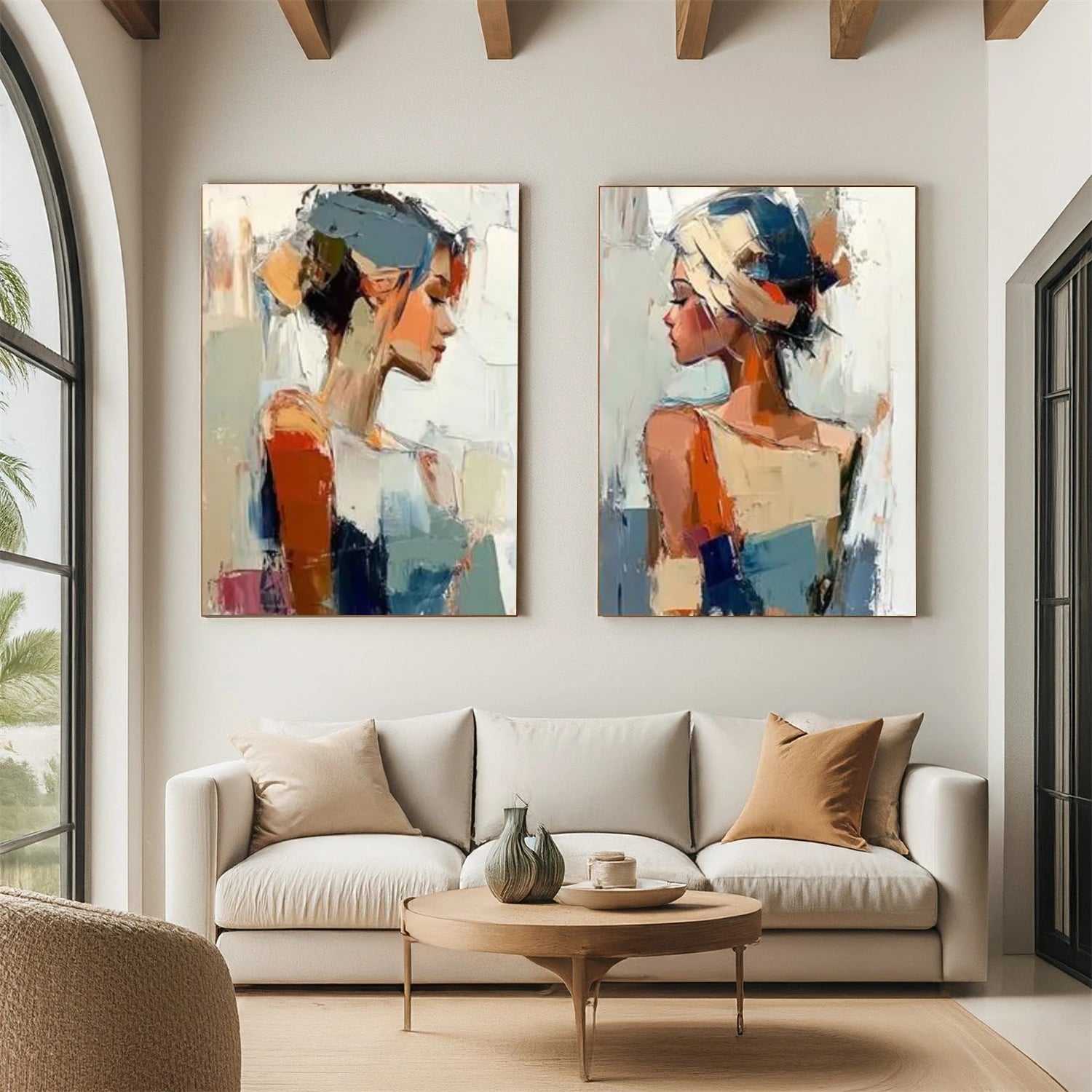 Abstract Portrait Tectured Wall Art Set of 2 #PT037