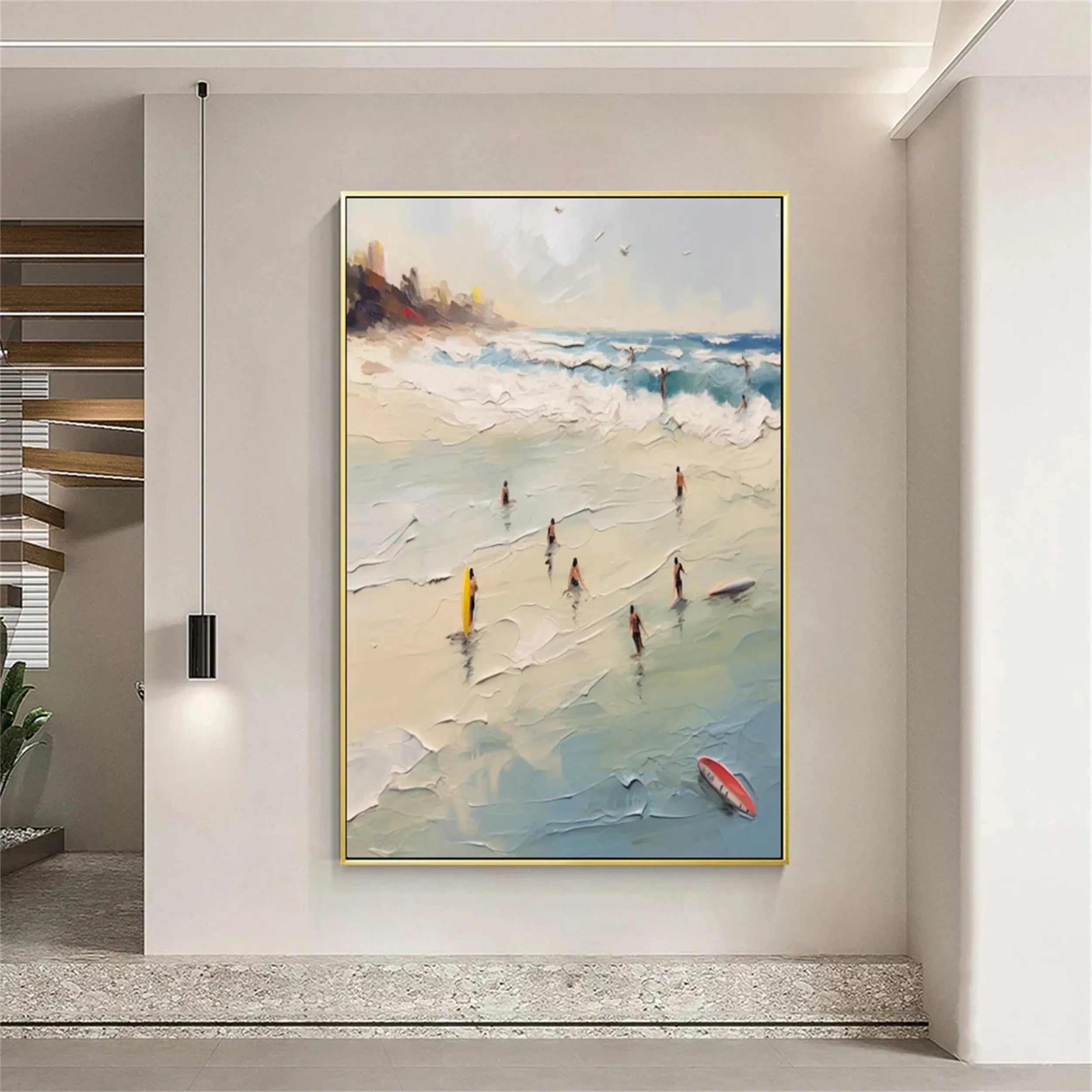 Seascape and Snowy Peak Painting #SP018