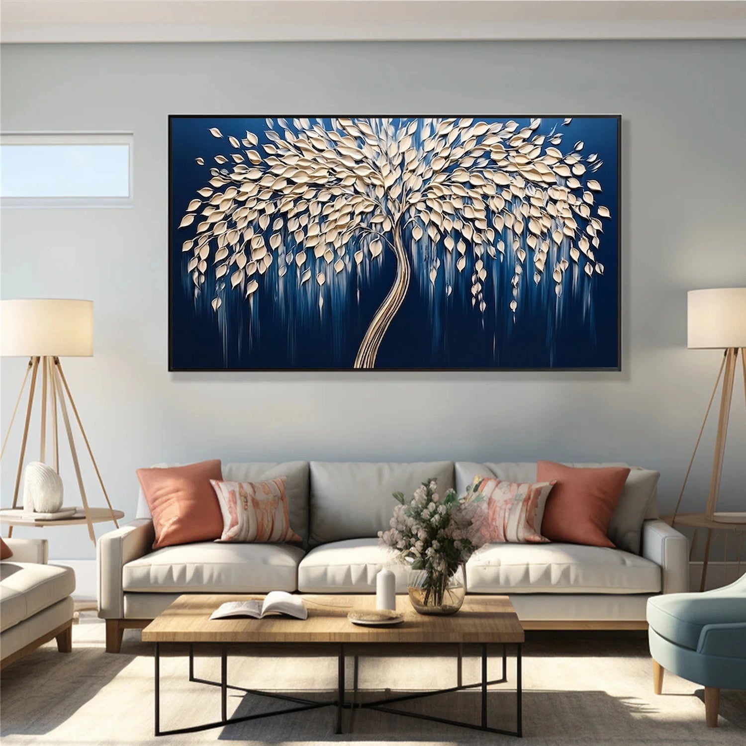 Flower & Tree Abstract Textured Canvas # FT 369