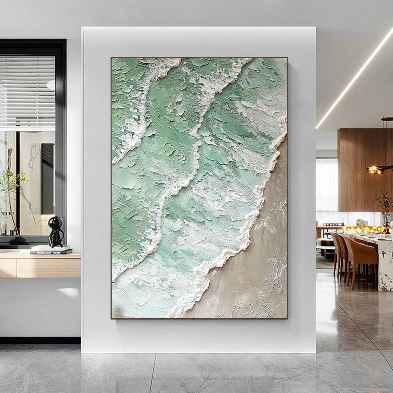 Ocean And Sky Abstract Textured Canvas Art #OS 327