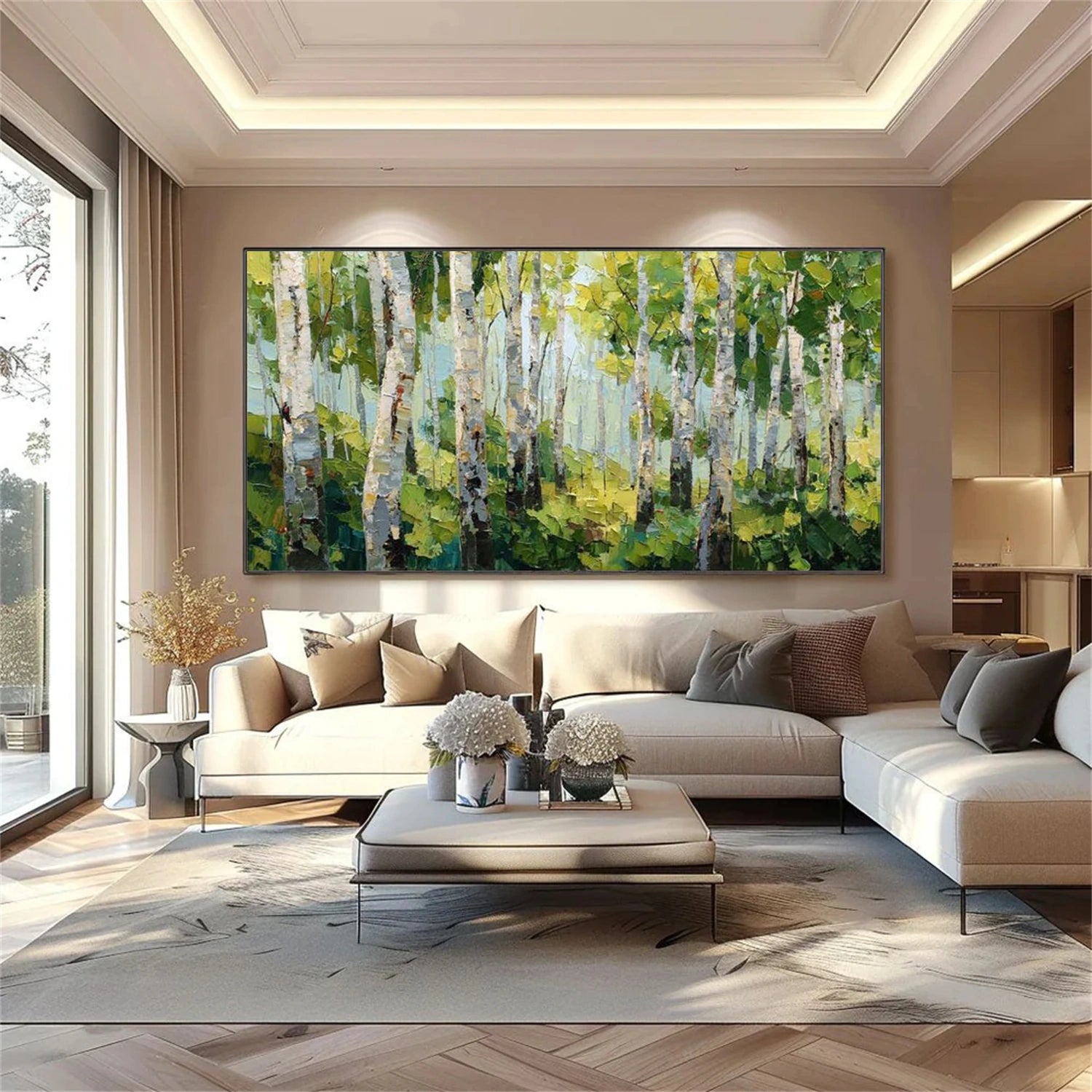 Flower & Tree Abstract Texture Canvas Art #FT 329