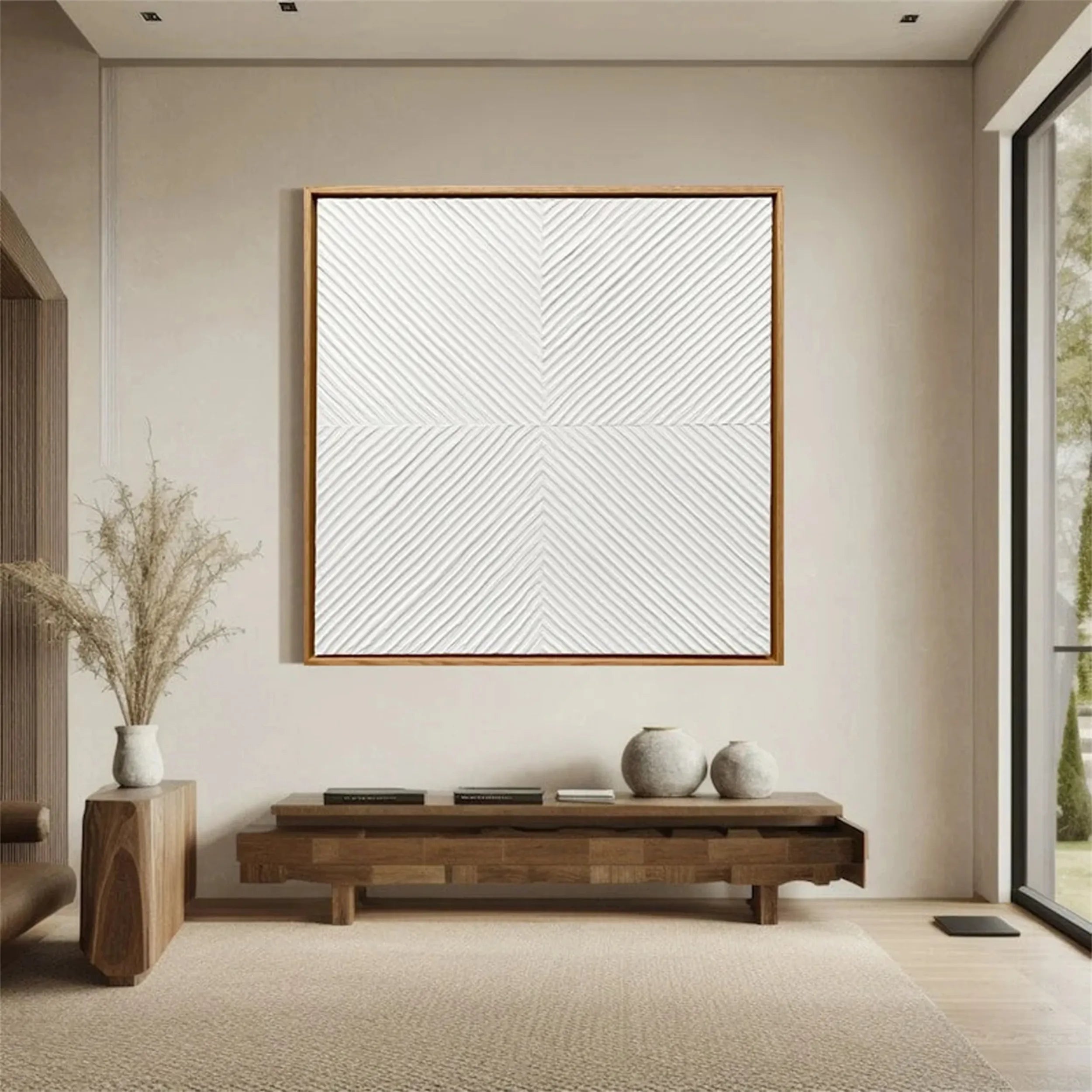 White Minimalist Textured Painting Canvas #MM205