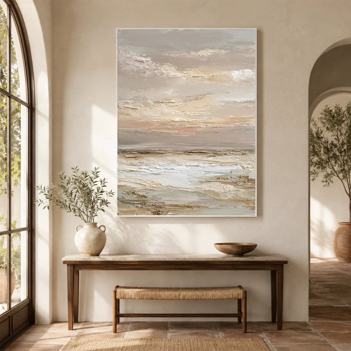 Ocean And Sky Abstract Texture Canvas Art #OS483