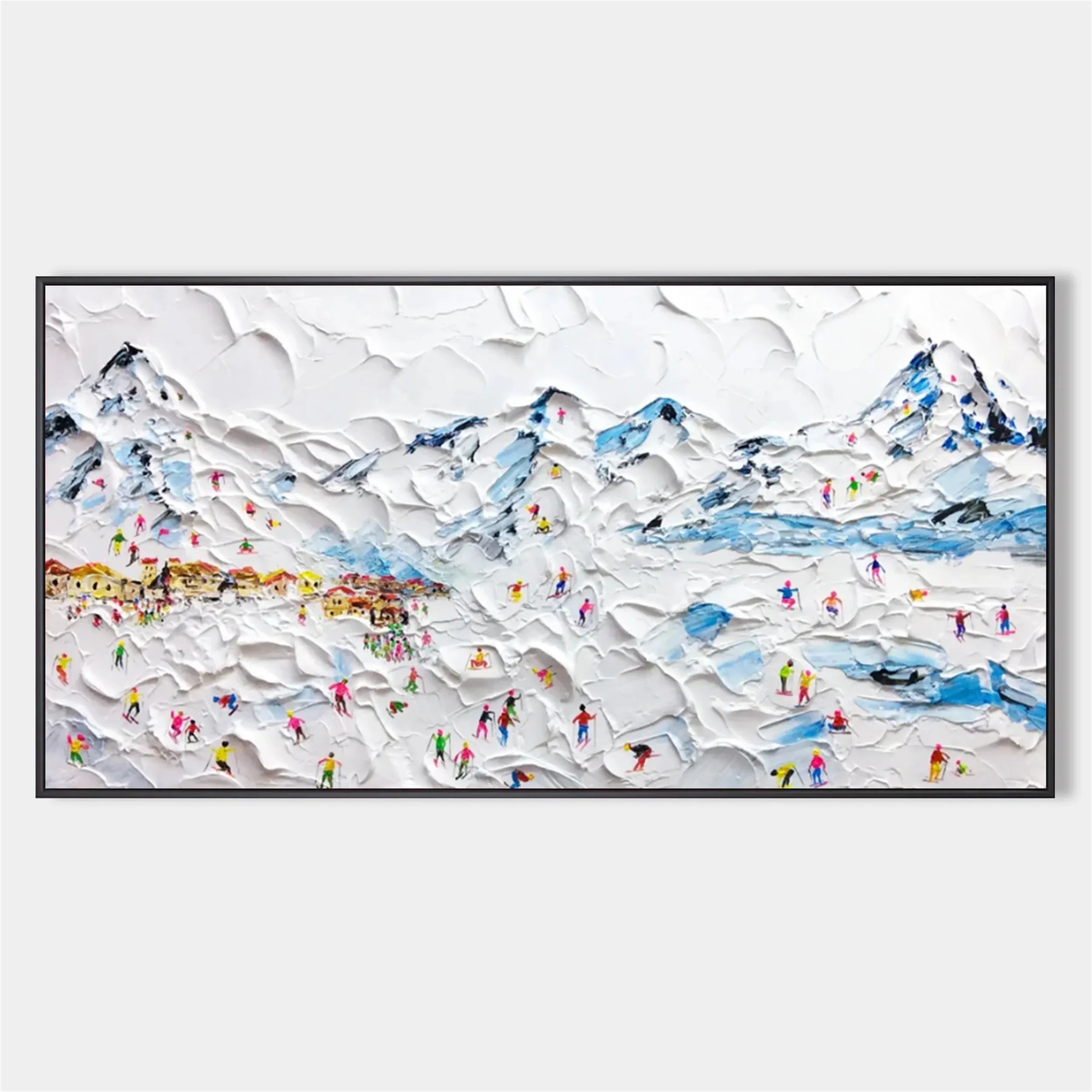 Skiing Sport Art Textured Painting Canvas #MM211