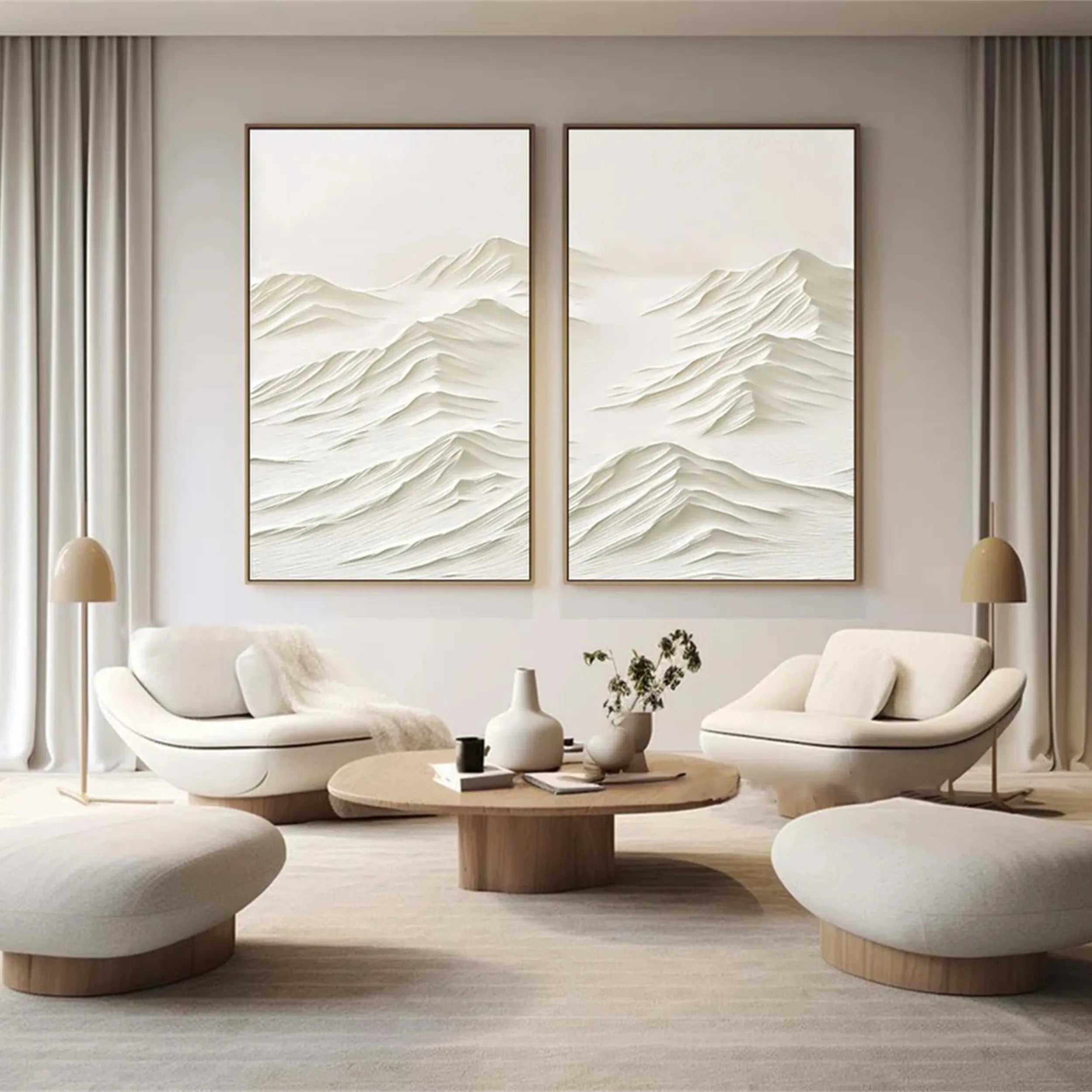 Plaster Art Minimalist Textured Painting Set of 2 #MM254