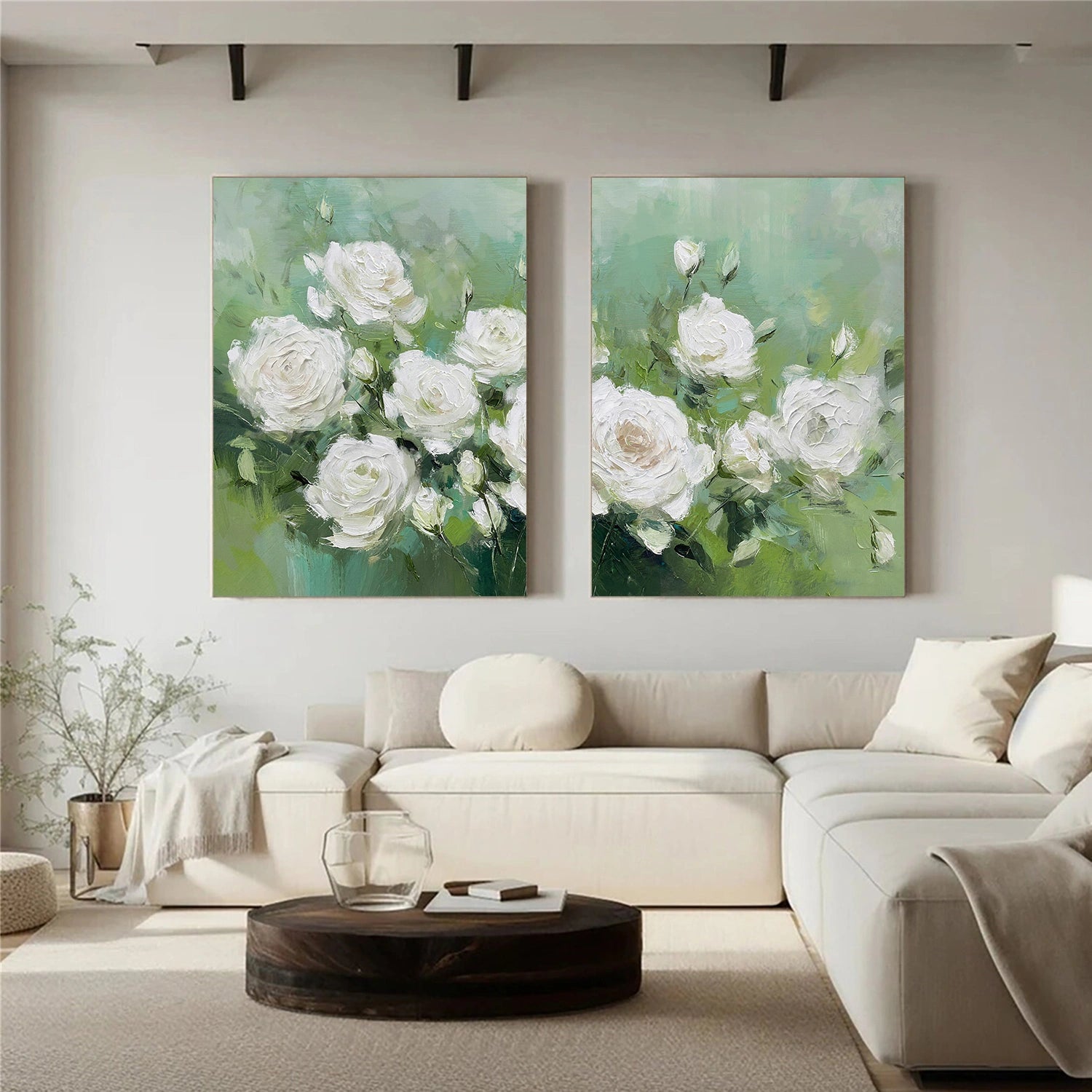 Flower & Tree Abstract Texture Canvas Art Set of 2 #FT 323