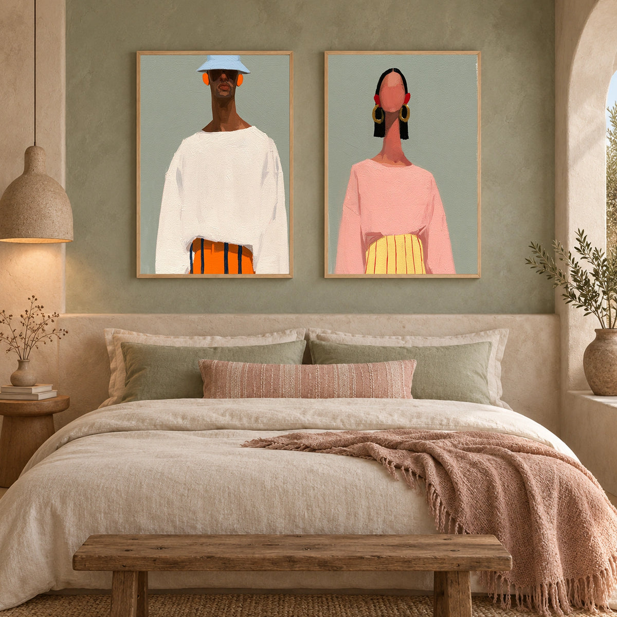 Abstract Portrait Wall Art Set of 2 #PT103