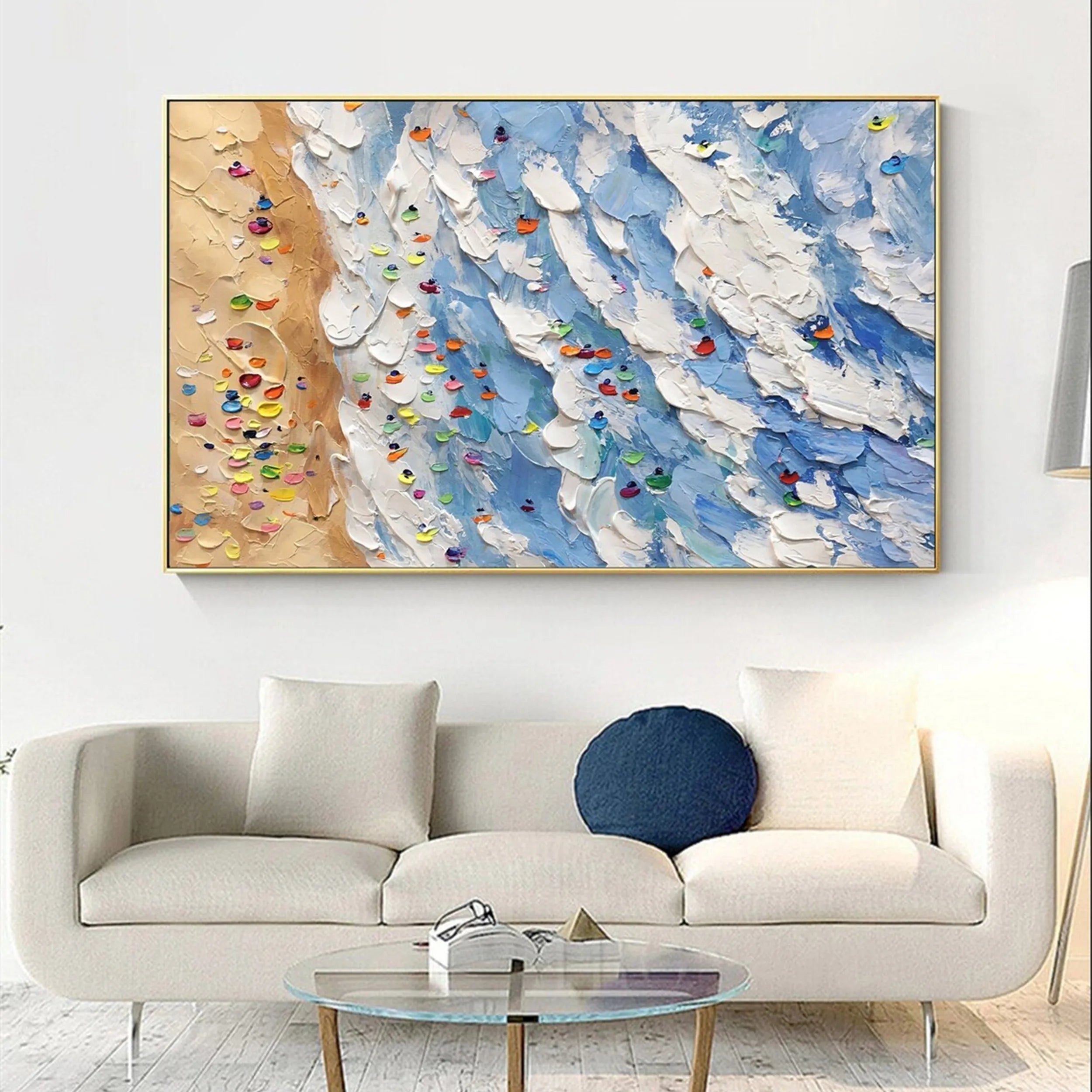 Seascape and Snowy Peak Painting #SP009