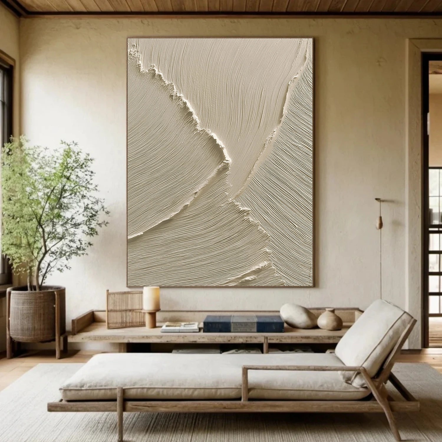 Ocean And Sky Abstract Texture Canvas Art #OS378
