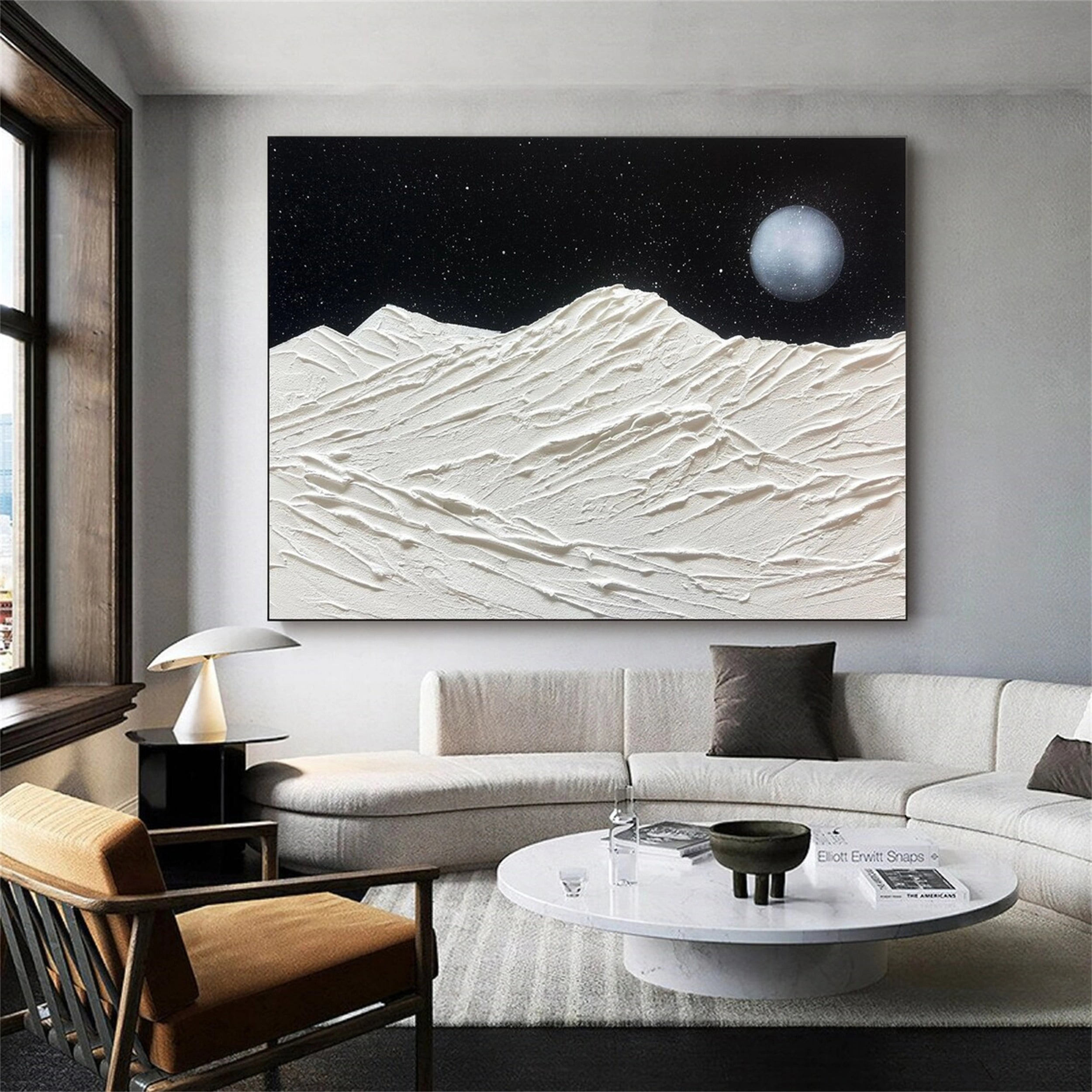 Black White Textured Minimalist Wall Art #MZ059
