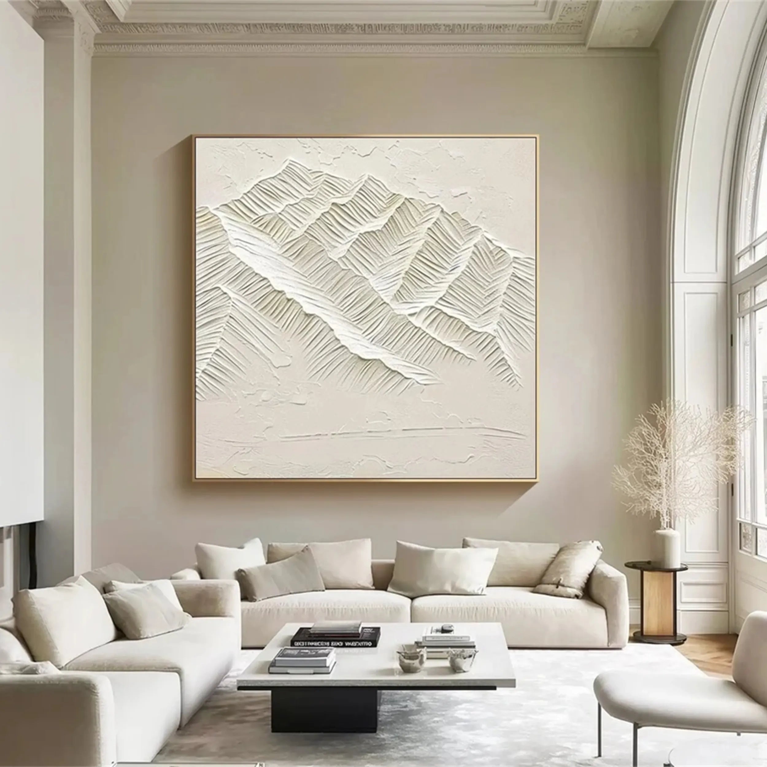 Beige Minimalist Textured Wall Art #MM262