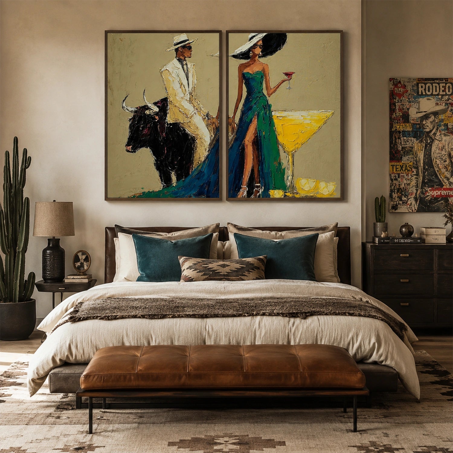 Western Figurative Art Set of 2 #VE143