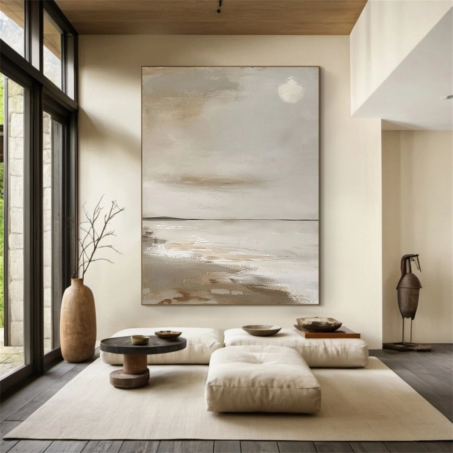 Ocean And Sky Abstract Texture Canvas Art #OS400