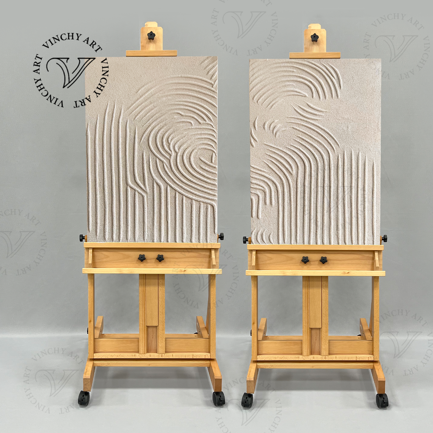 #CL-Custom Size Beige & Brown Abstract Set of 3 #BB066
