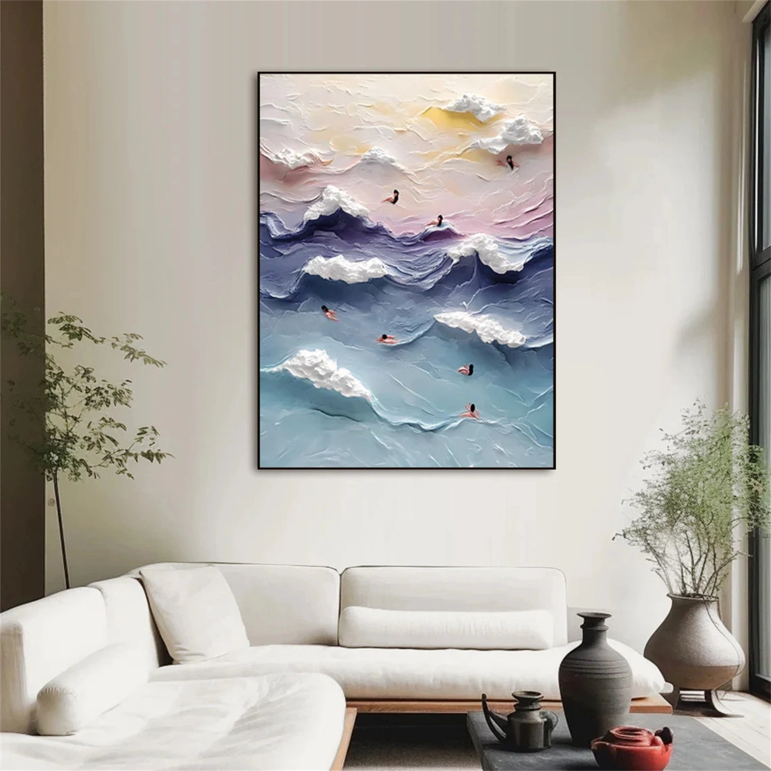 Colorful Swimming Sport Texture Canvas Painting #SA030