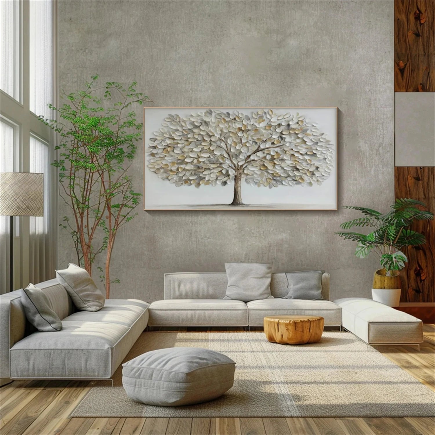 Flower & Tree Abstract Texture Canvas Art #FT 259