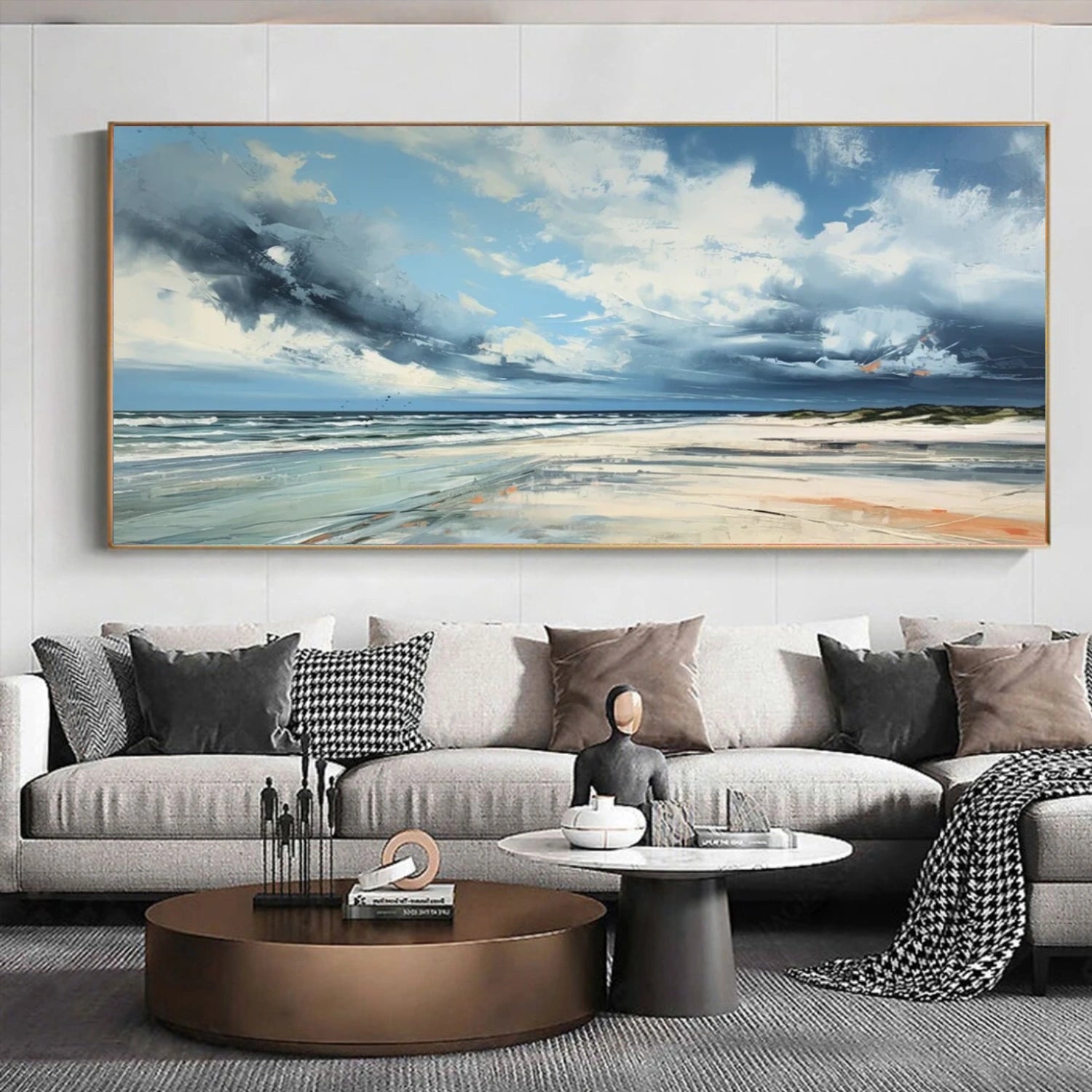 Ocean And Sky Abstract Canvas Art #OS 330