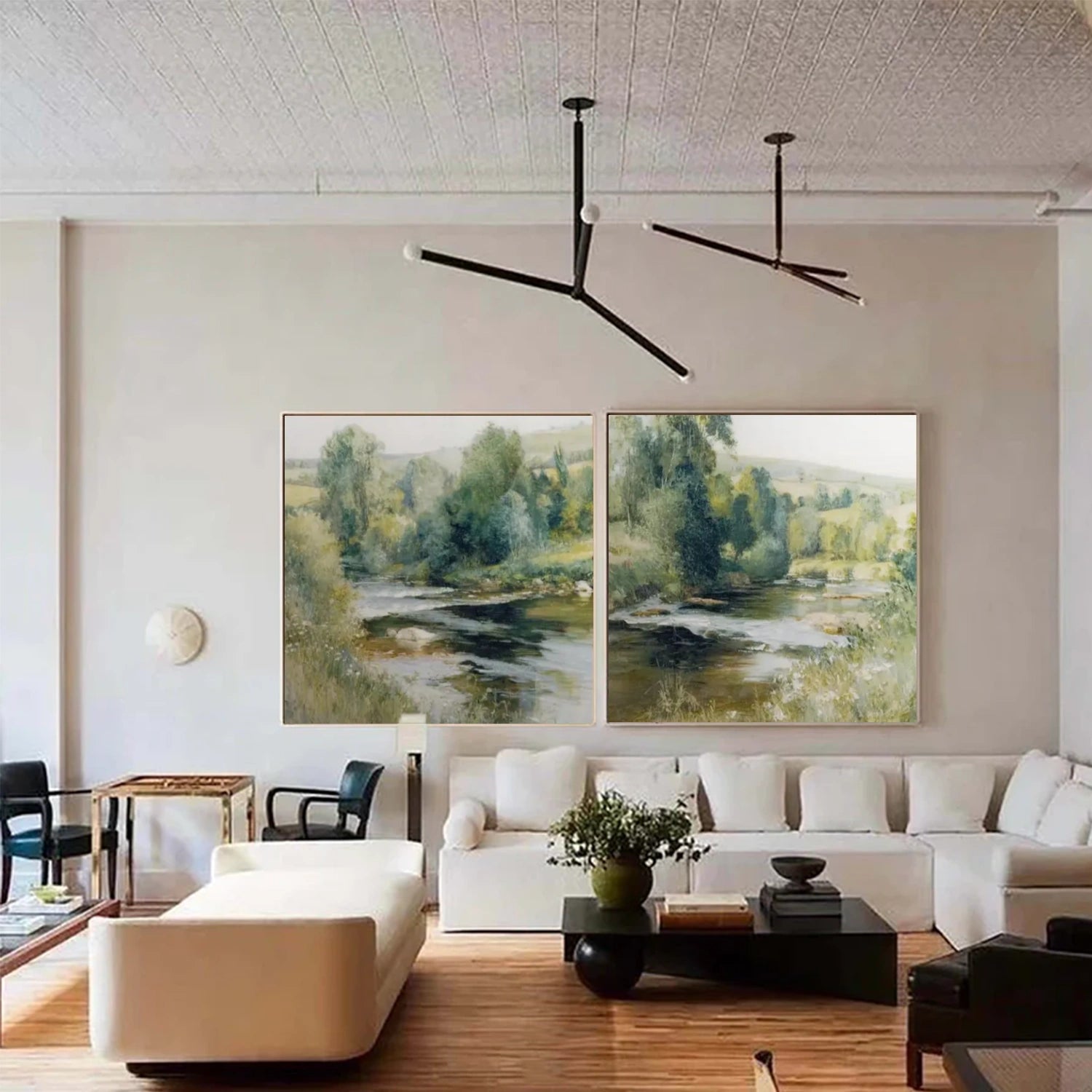 Abstract Urban Square Set of 2 Landscape Painting #UL 046