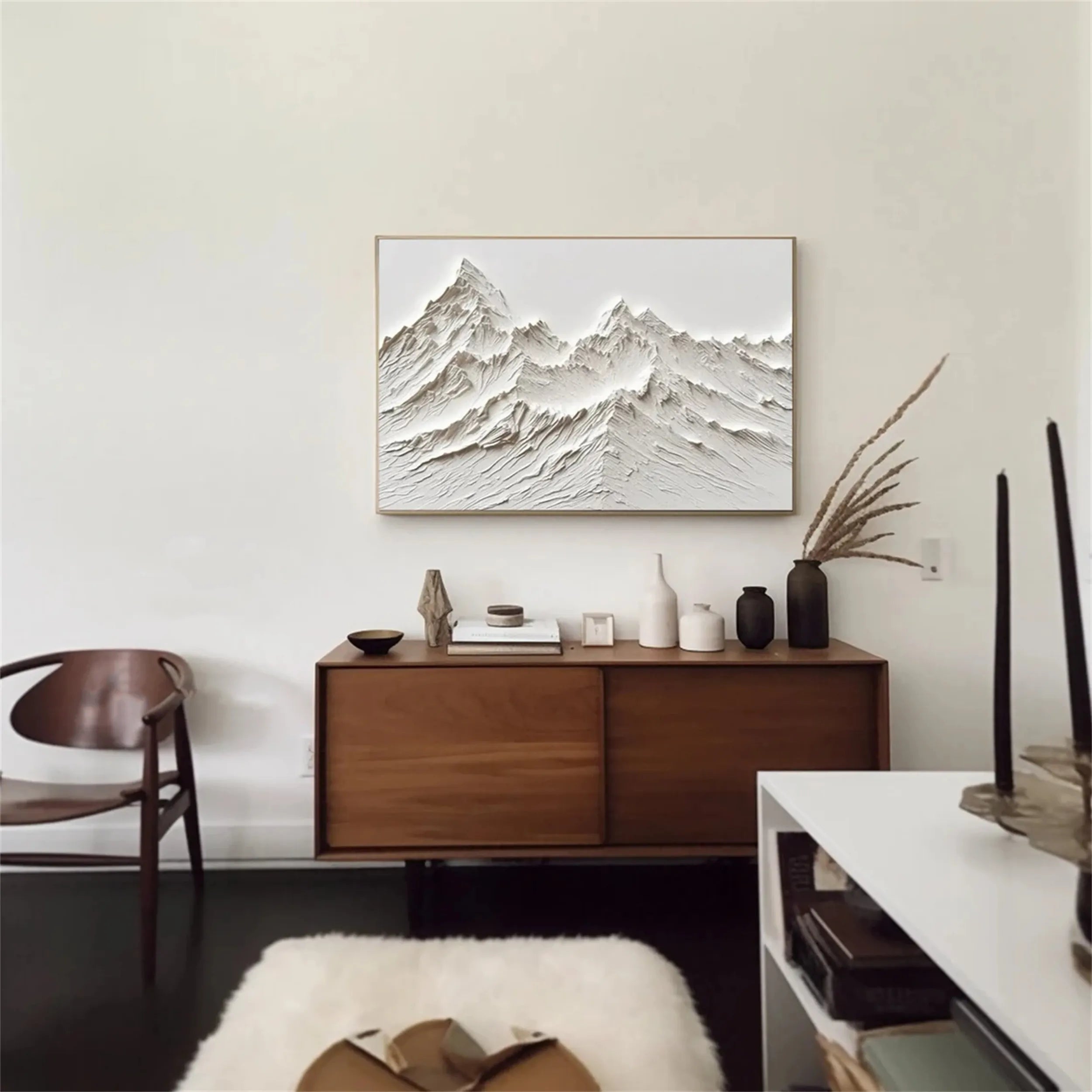White Minimalist Textured Painting Canvas #MM239