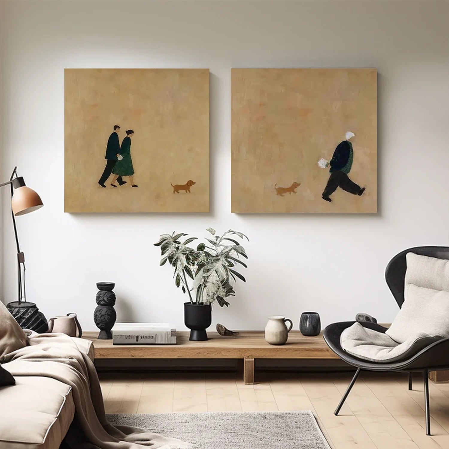 Abstract Portrait Wall Art Squre Set of 2 #PT 060