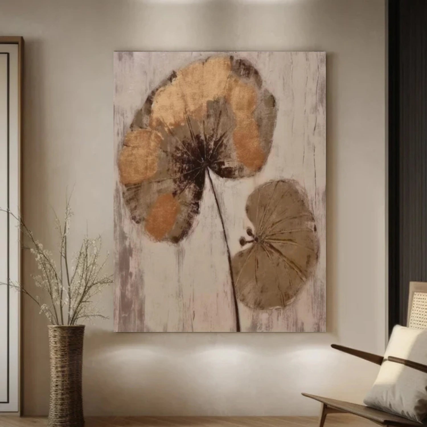 Flower & Tree Abstract Texture Canvas Art #FT 250