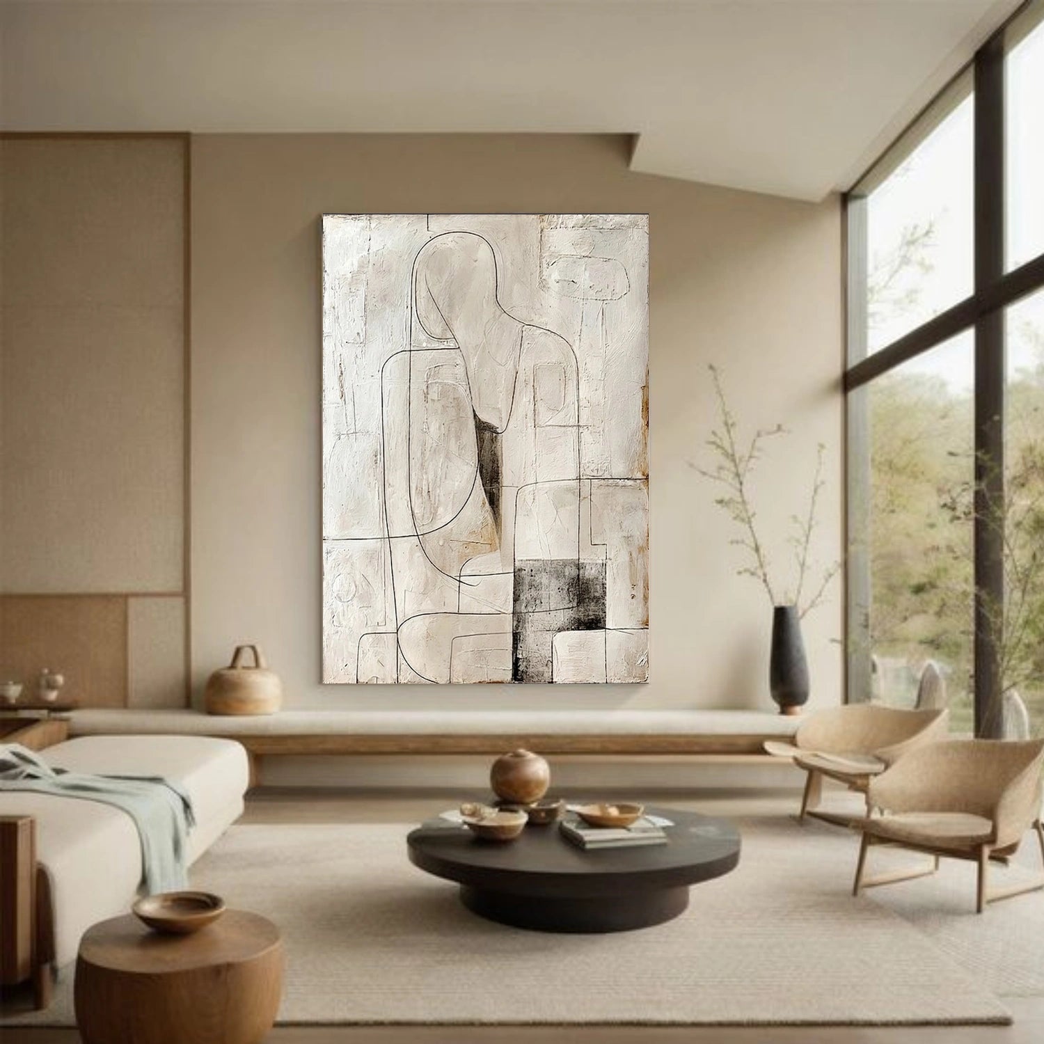 Contemporary Abstract Minimalist Textured Wall Art #CW053