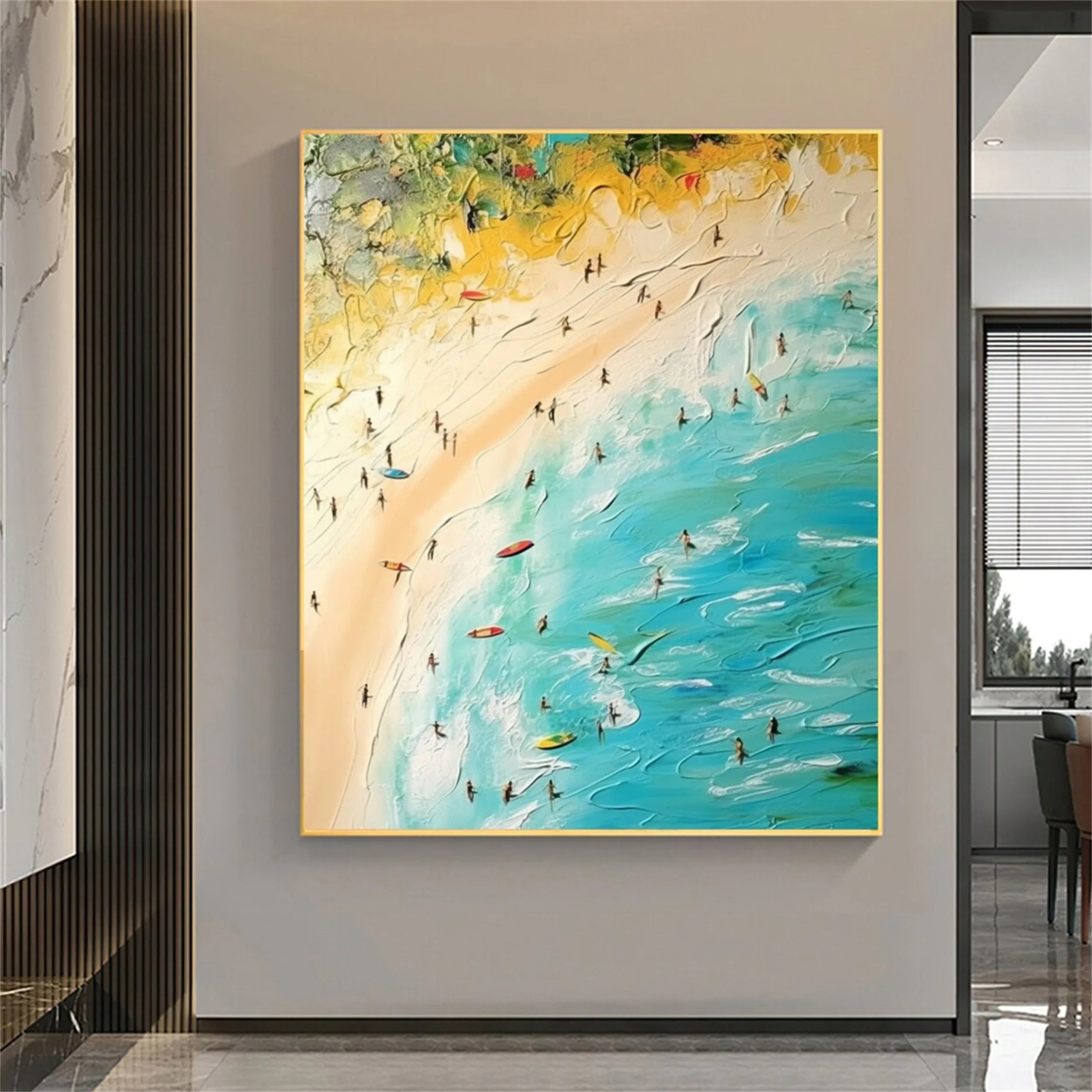 Seascape and Snowy Peak Painting #SP027