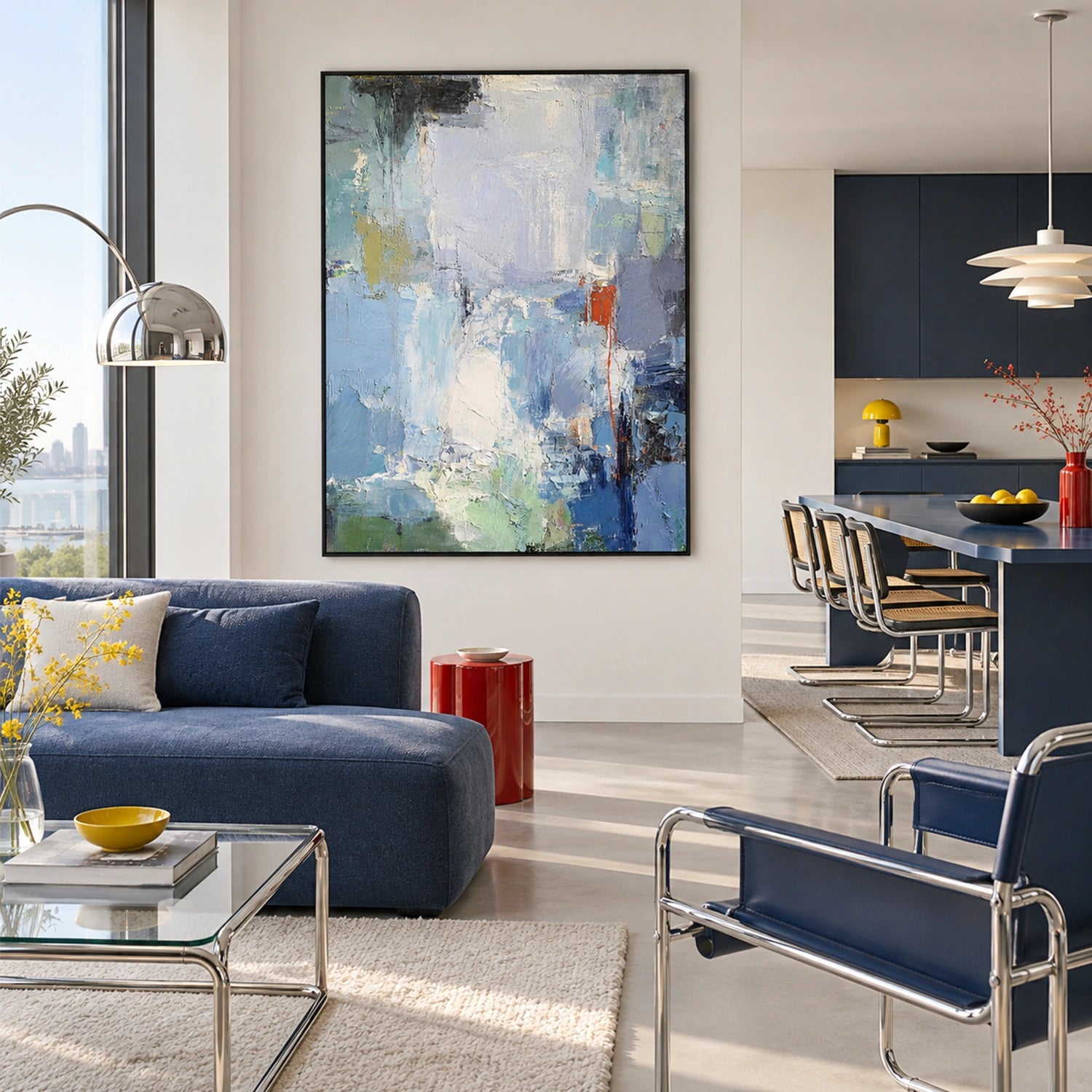 Blue Abstract Wall Art #BG153
