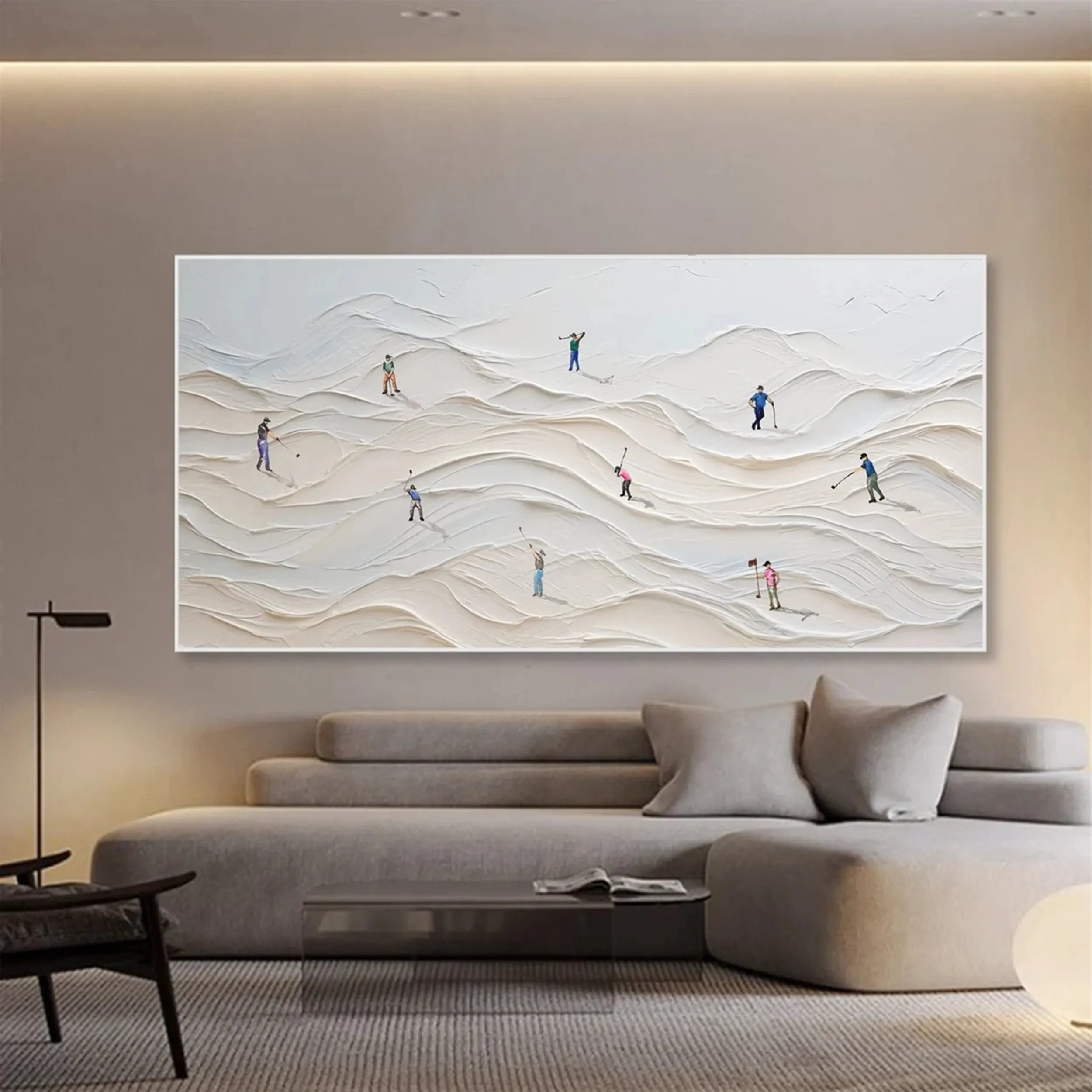 Skiing Sport Art Textured Painting Canvas #MM215