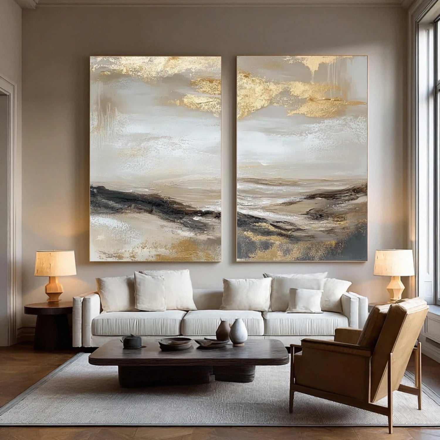 Abstract Textured Wall Art Set of 2 #AB 593