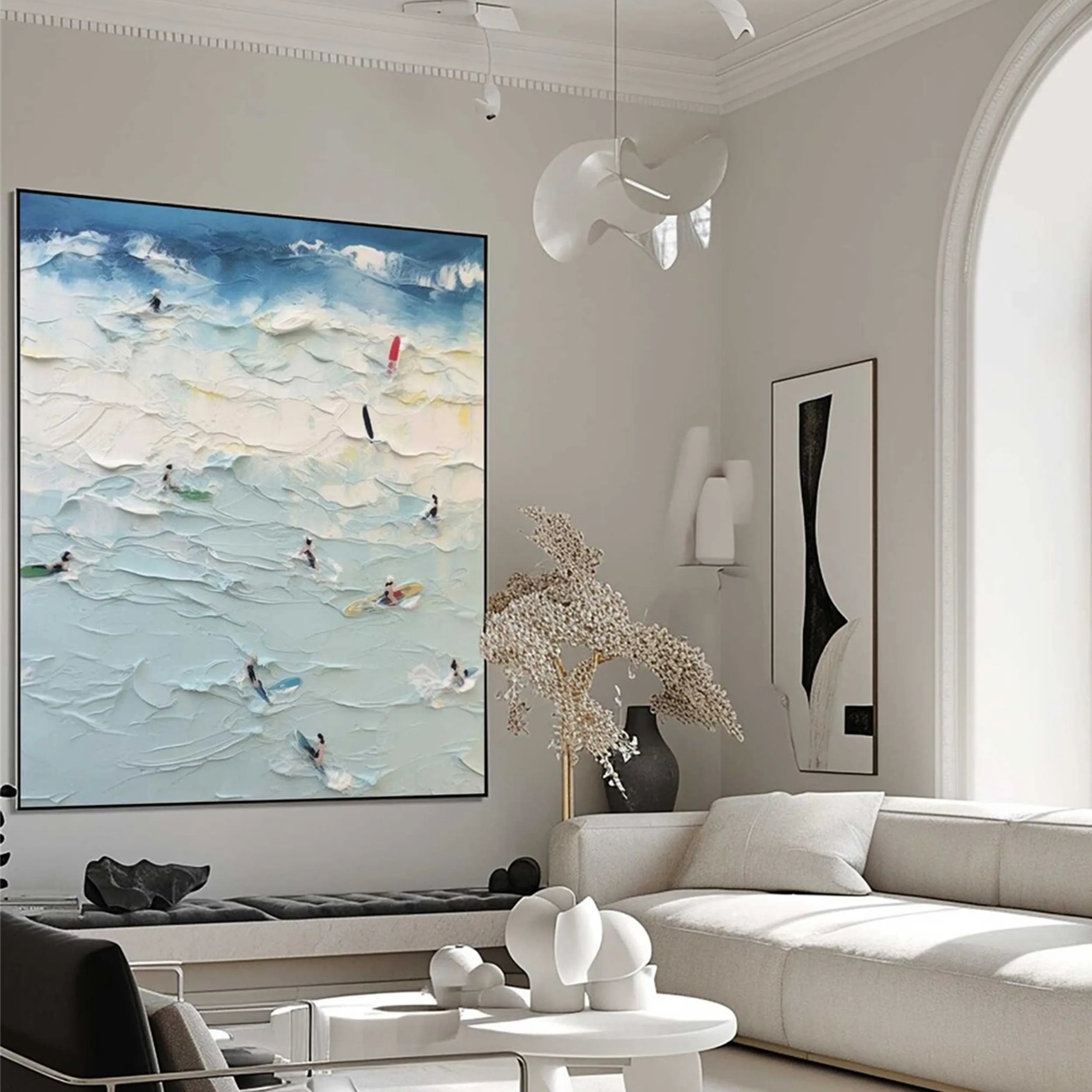 Seascape and Snowy Peak Painting #SP015