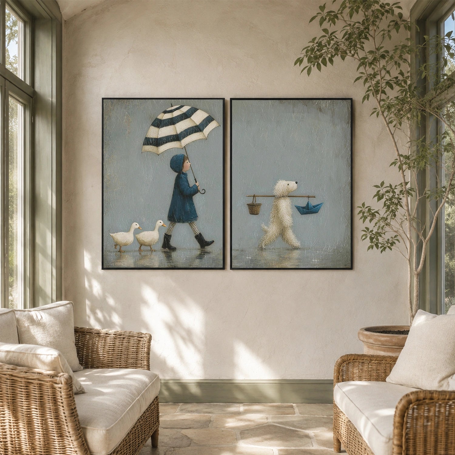 Abstract Portrait Wall Art Set of 2 #PT 089