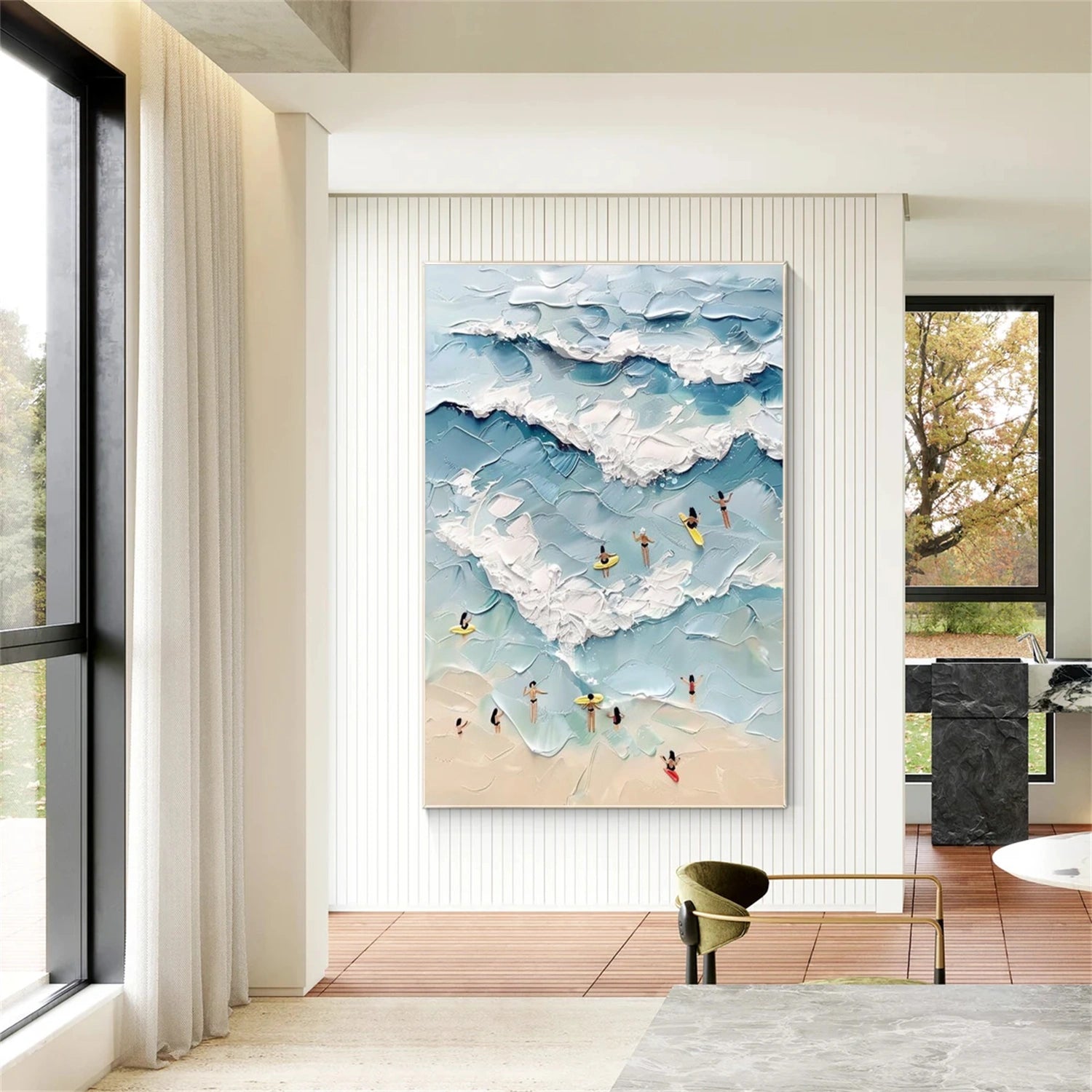 Swimming Sport Art Texture Painting Canvas # SA080