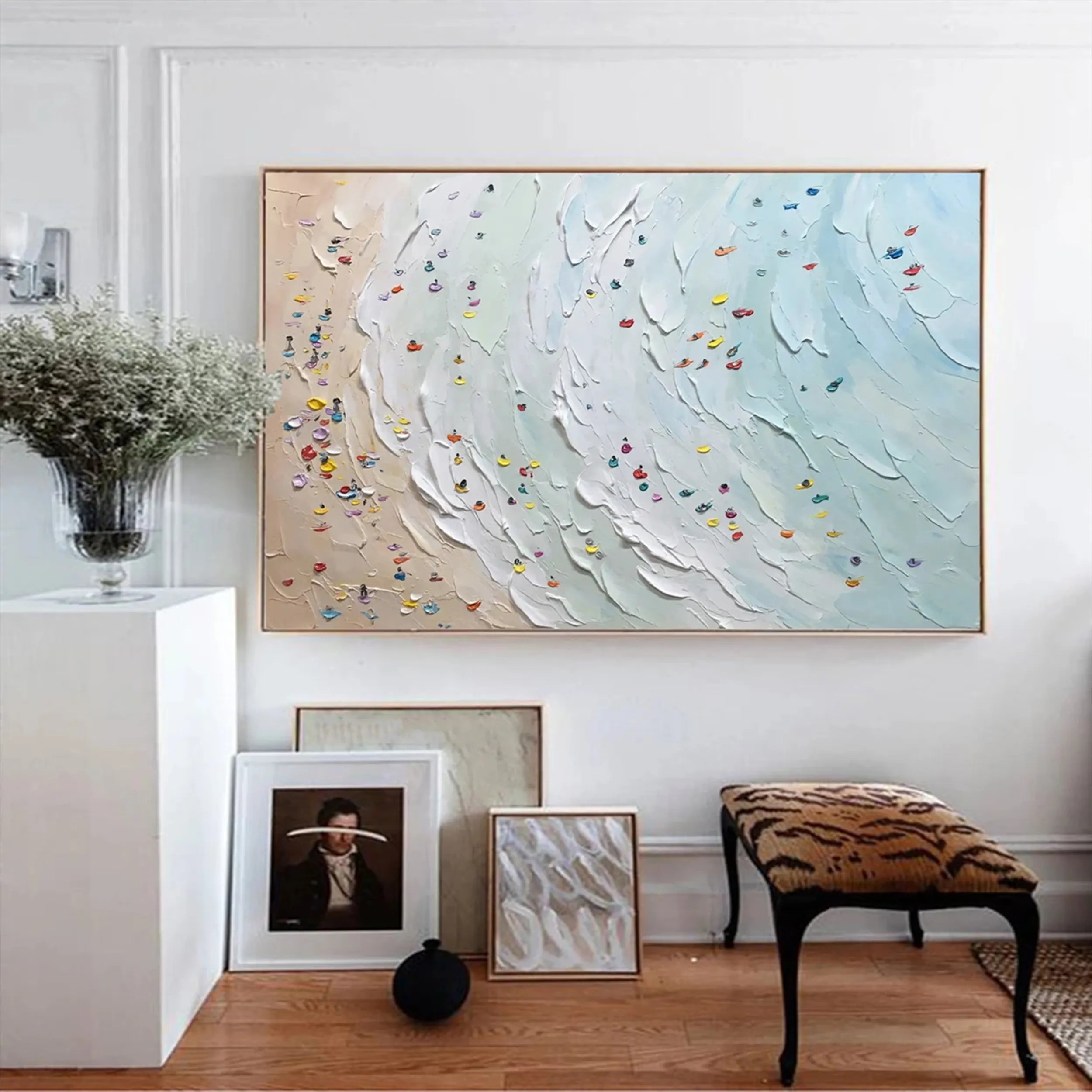 Seascape and Snowy Peak Painting #SP001