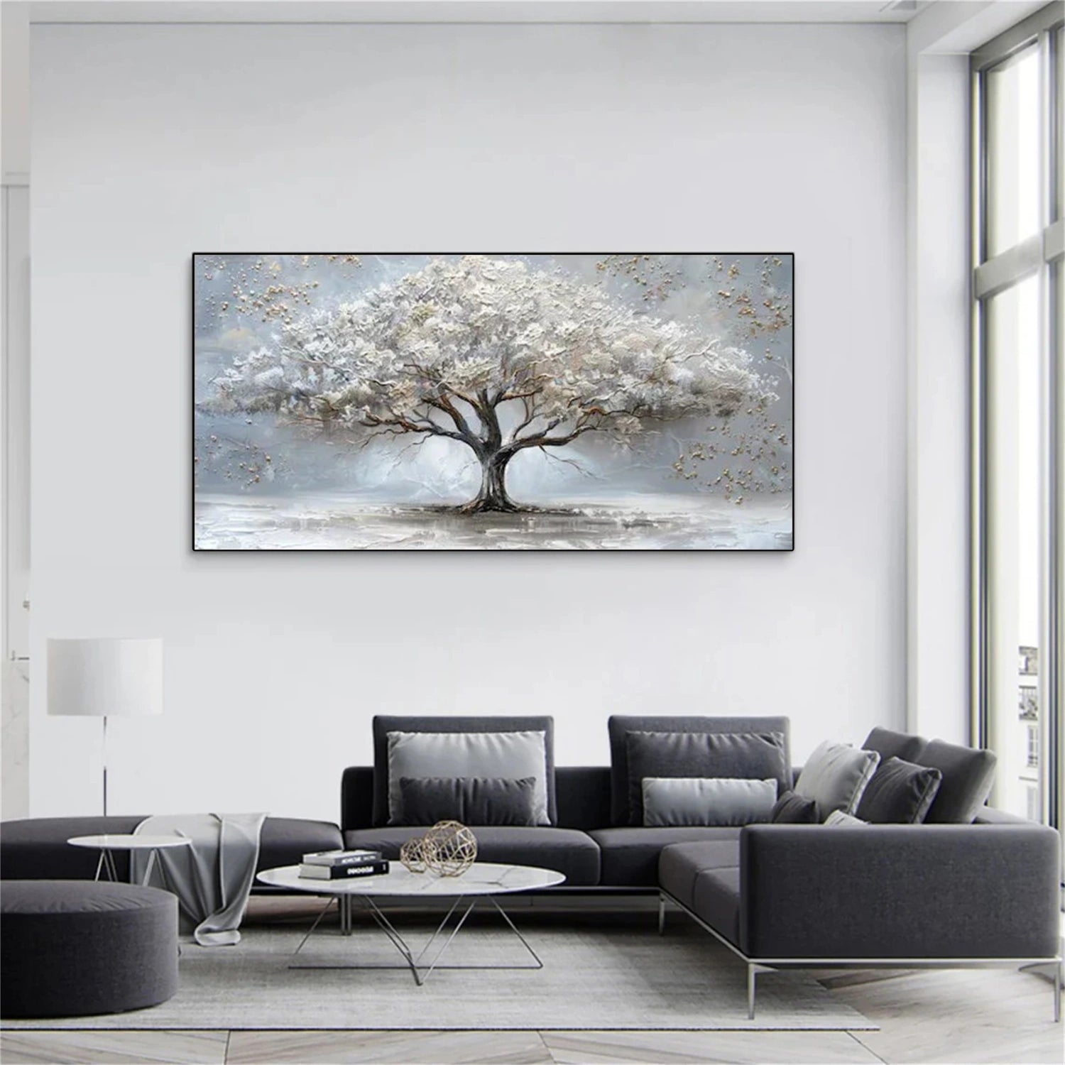 Flower & Tree Abstract Texture Canvas Art #FT 308