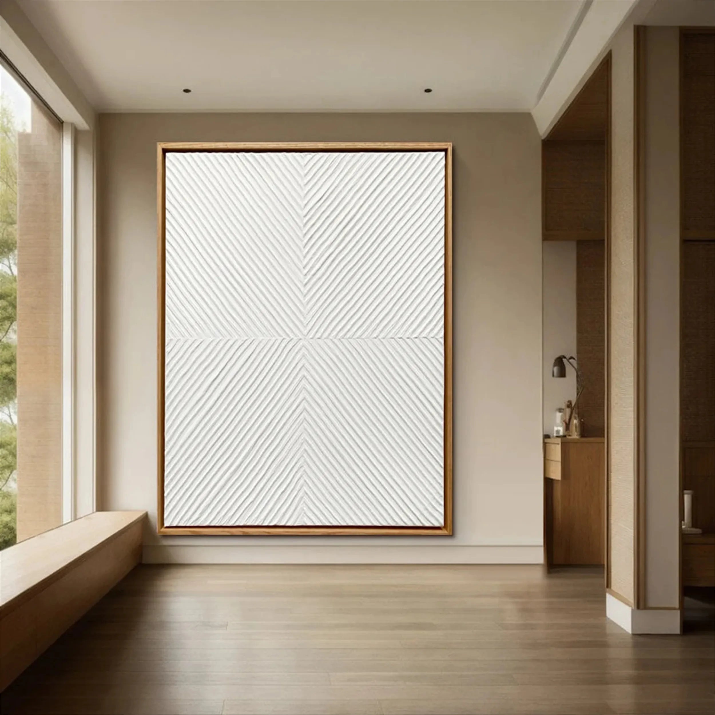 White Minimalist Textured Painting Canvas #MM206