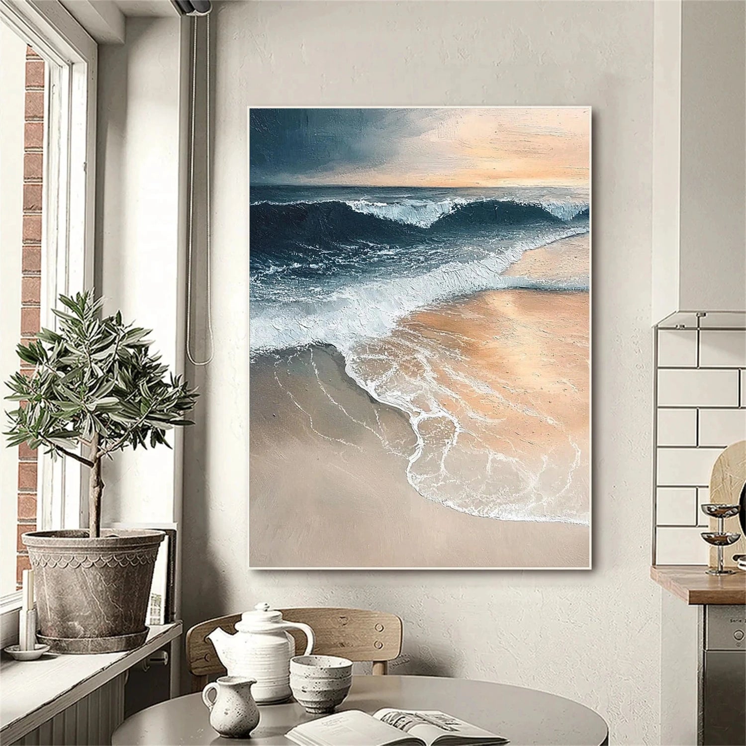 Ocean And Sky Abstract Texture Canvas Art #OS394